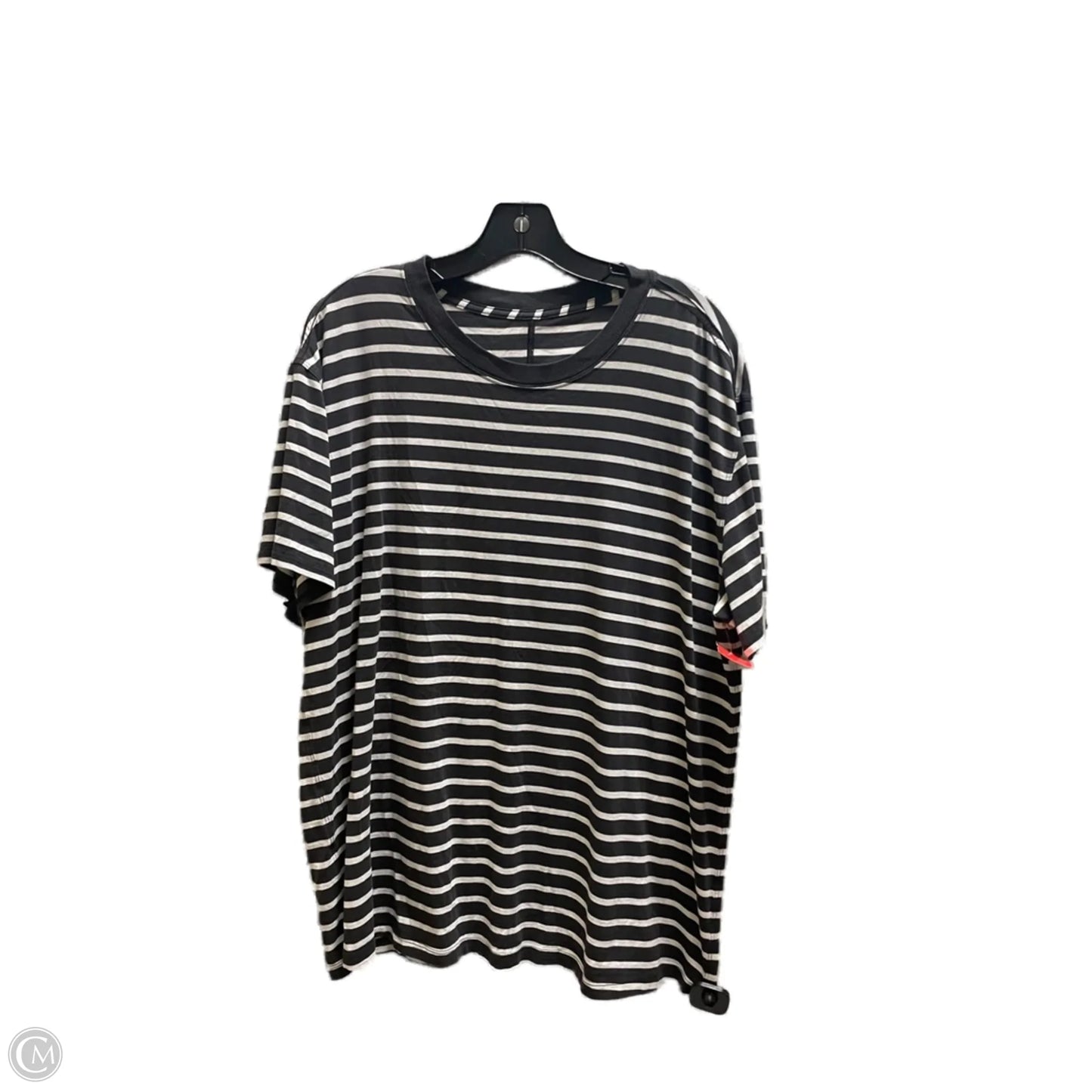 Athletic Top Short Sleeve By Lululemon In Striped Pattern, Size: L