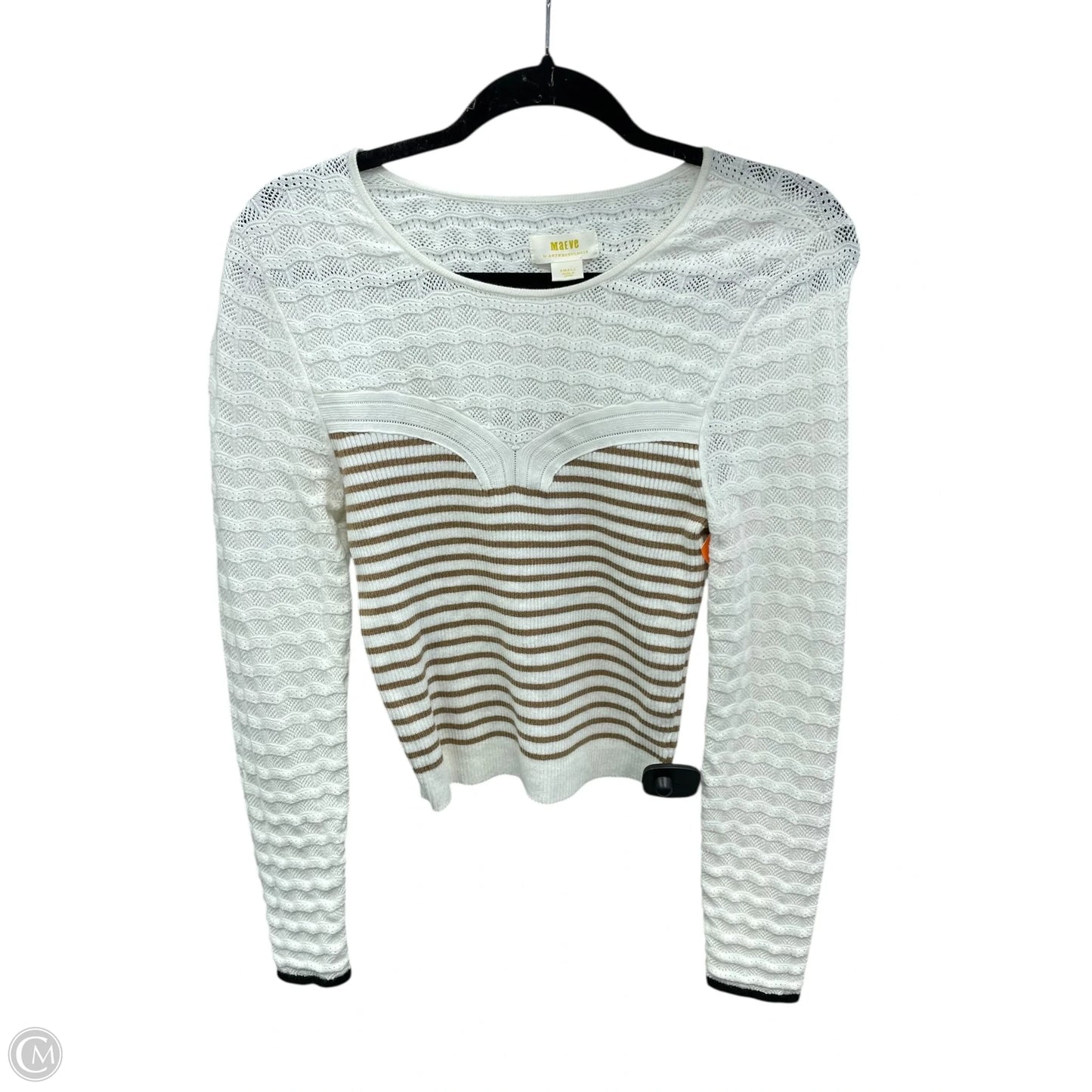 Top Long Sleeve By Maeve In Cream, Size: S