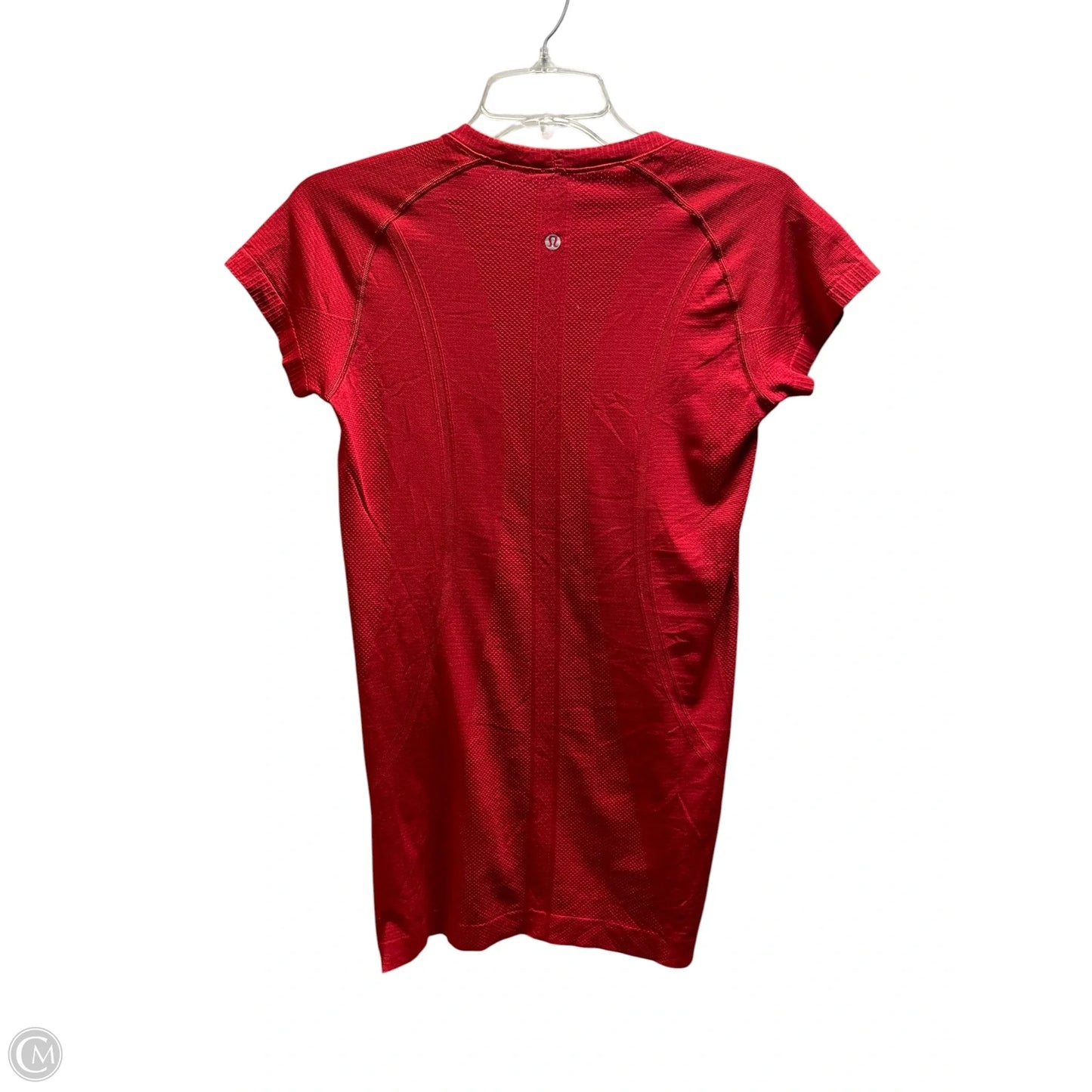 Athletic Top Short Sleeve By Lululemon In Red, Size: 8