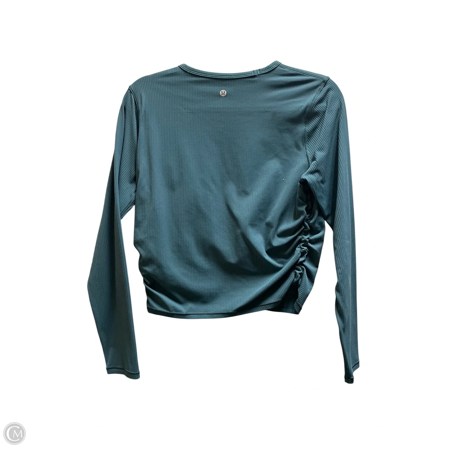 Athletic Top Long Sleeve Collar By Lululemon In Green, Size: L