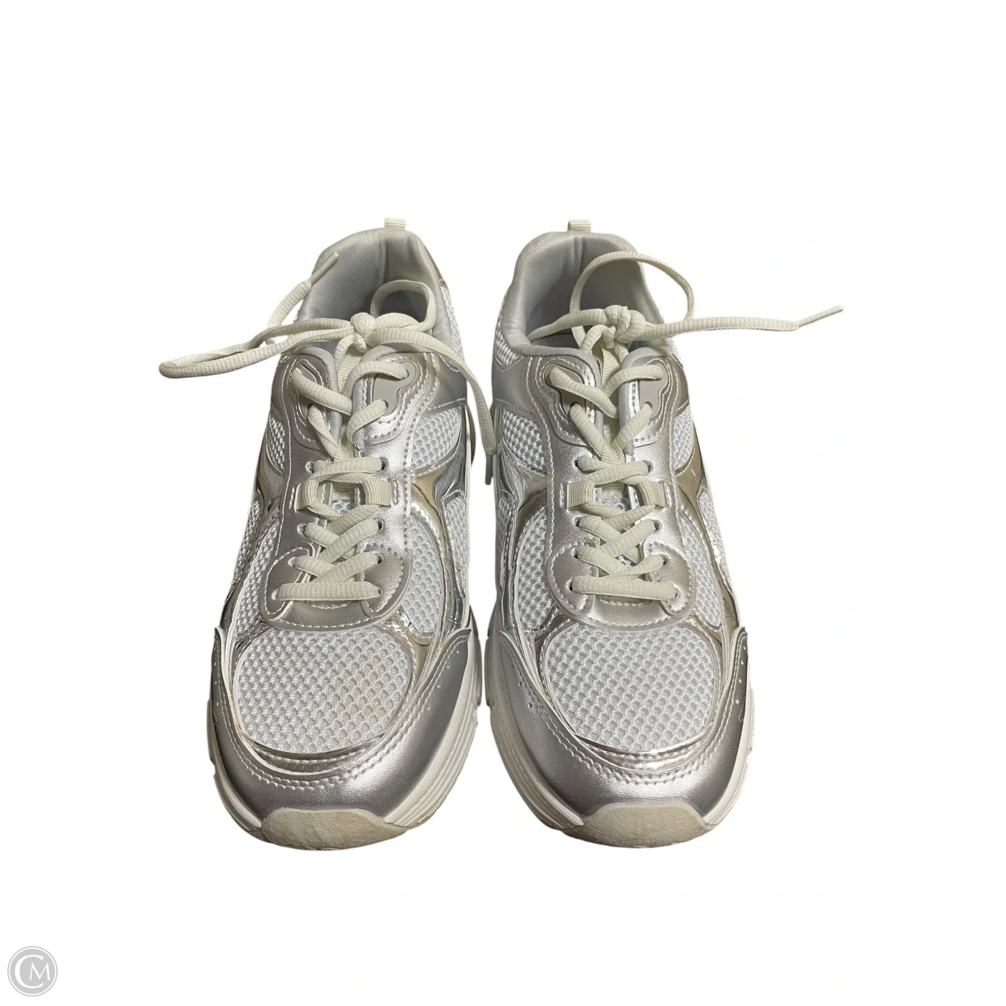 Shoes Sneakers By Madden Girl In Silver, Size: 9