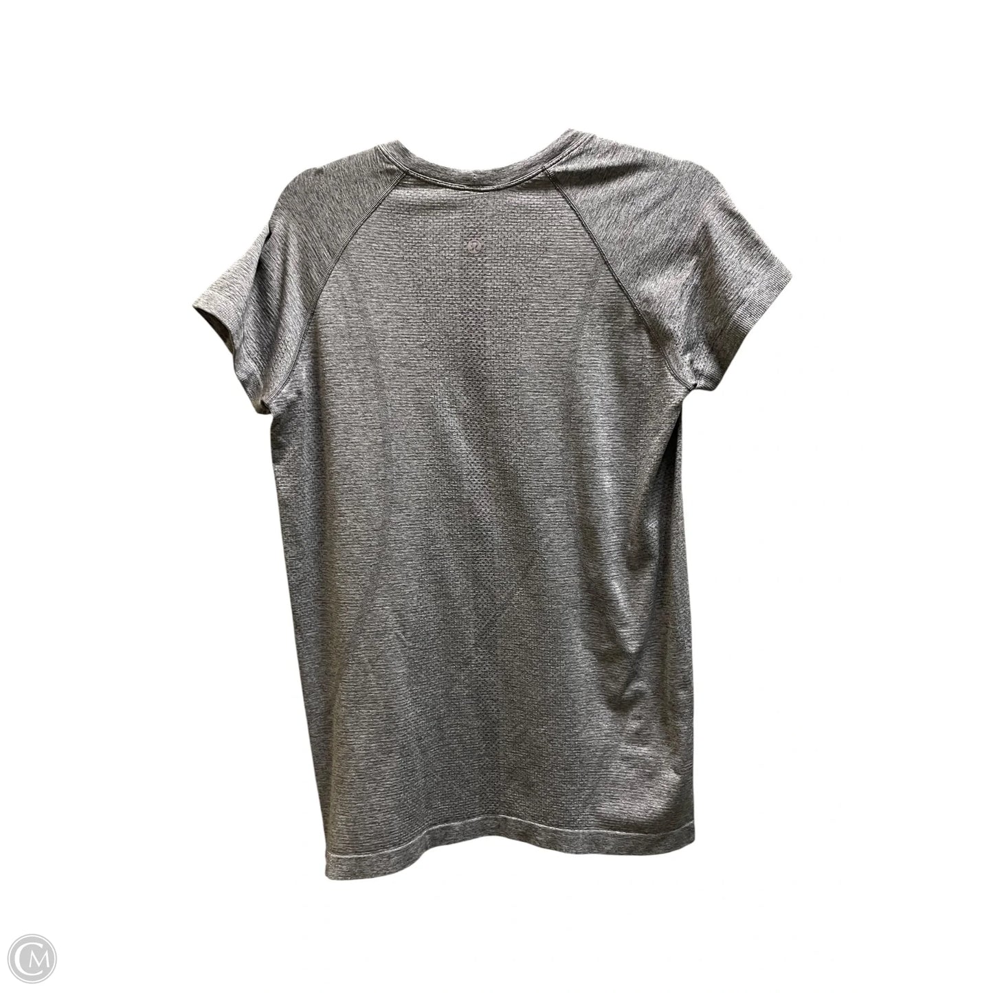 Athletic Top Short Sleeve By Lululemon In Grey, Size: 10