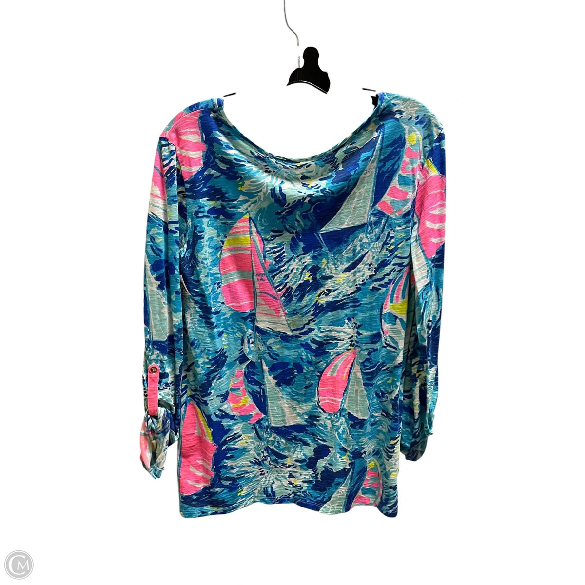 Top Long Sleeve Designer By Lilly Pulitzer In Blue, Size: M