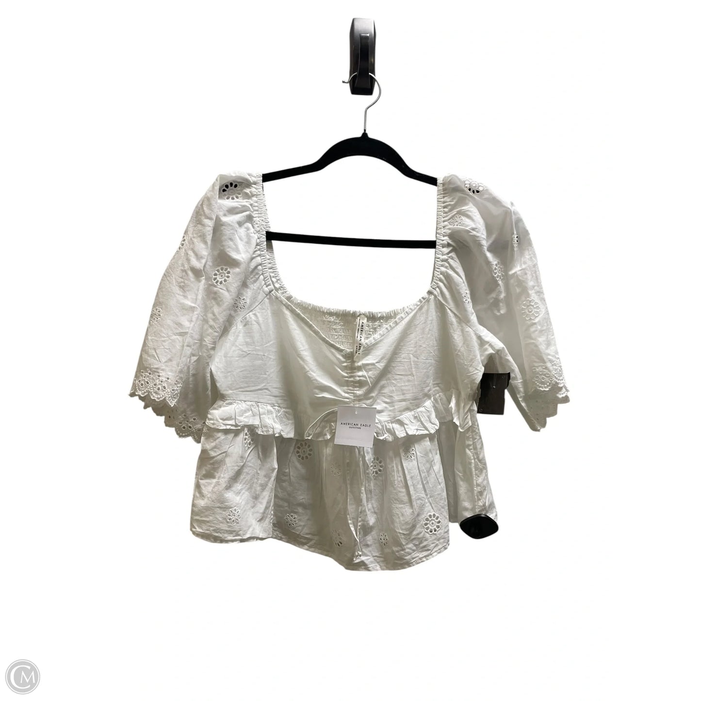 Top Short Sleeve By American Eagle In White, Size: S