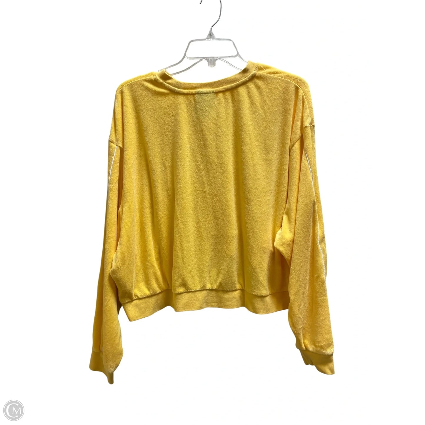 Athletic Top Long Sleeve Collar By Nike Apparel In Yellow, Size: L