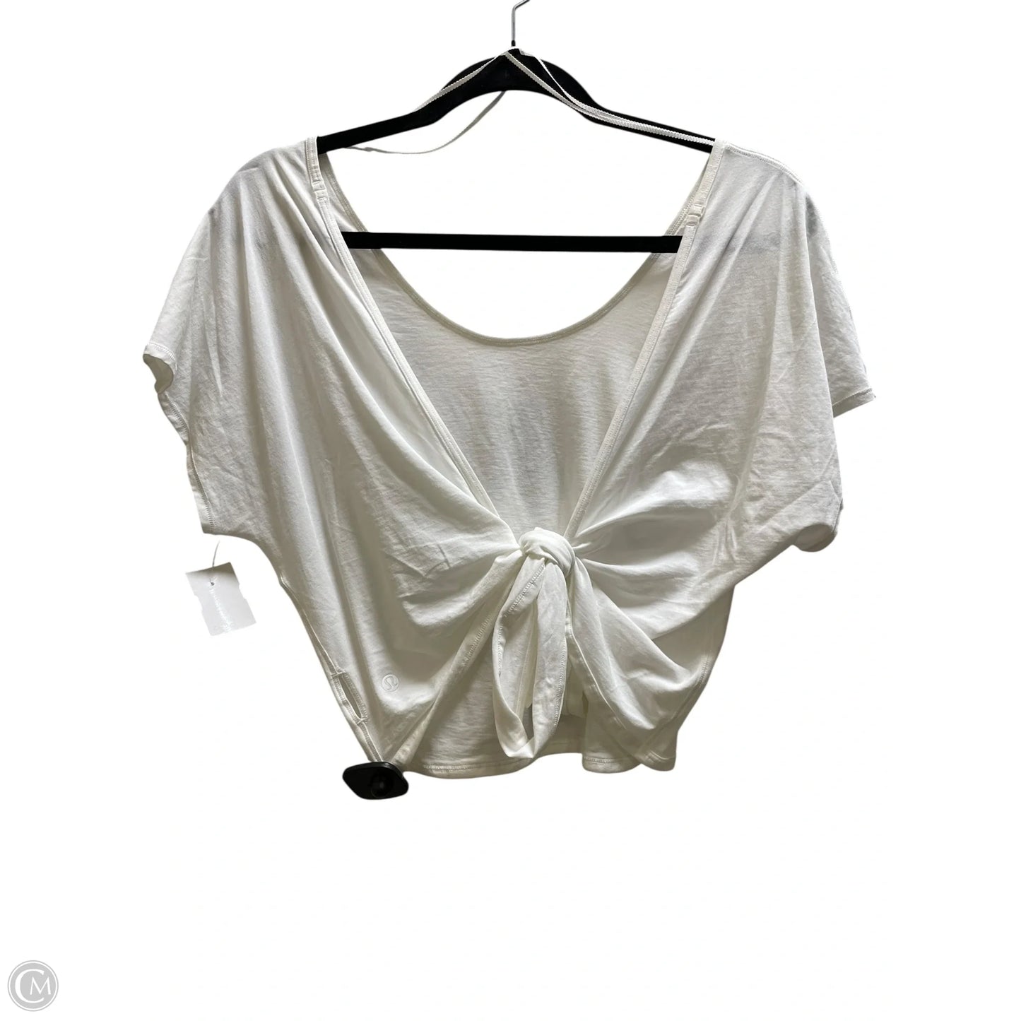 Athletic Top Short Sleeve By Lululemon In White, Size: 6