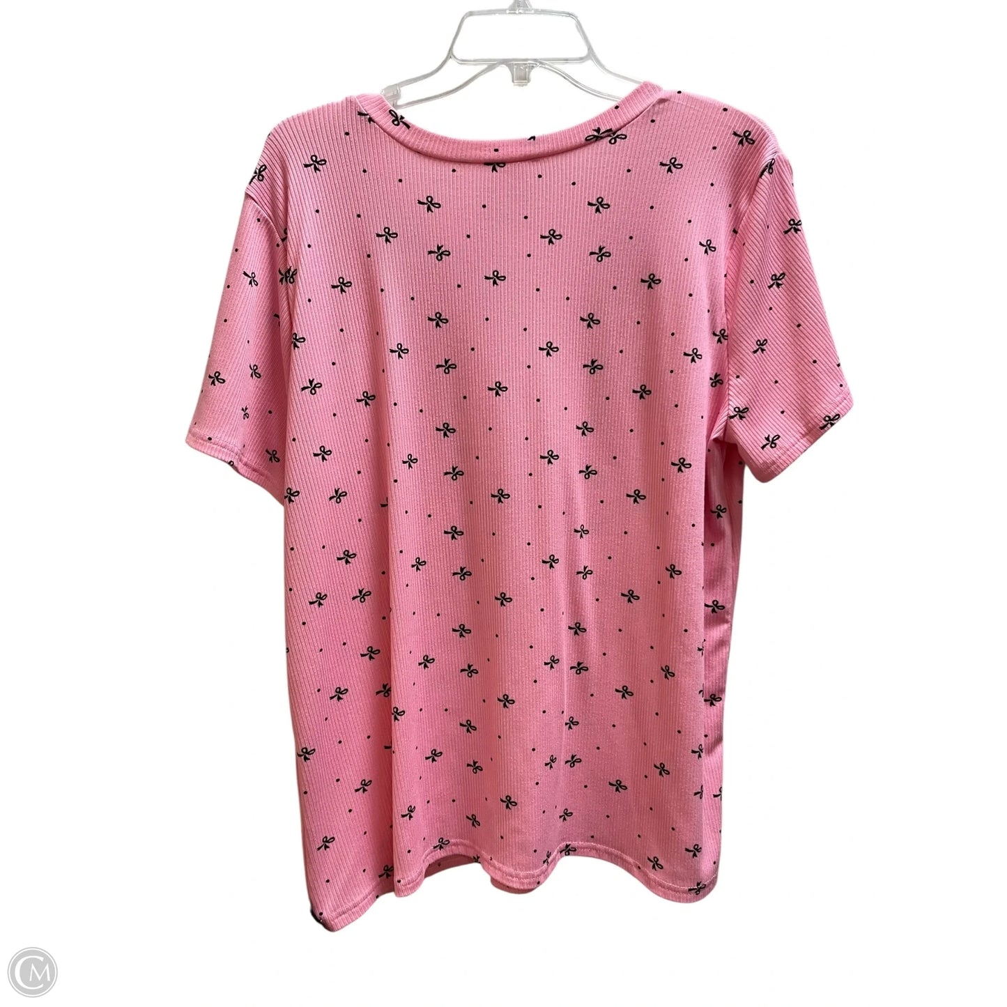 Top Short Sleeve By Free Kisses In Pink, Size: 2x