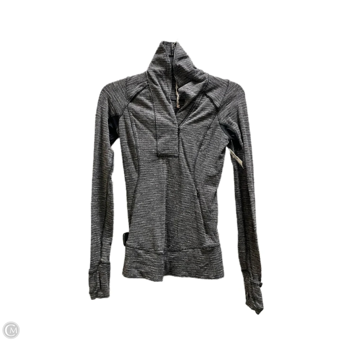 Athletic Top Long Sleeve Collar By Lululemon In Grey, Size: 2