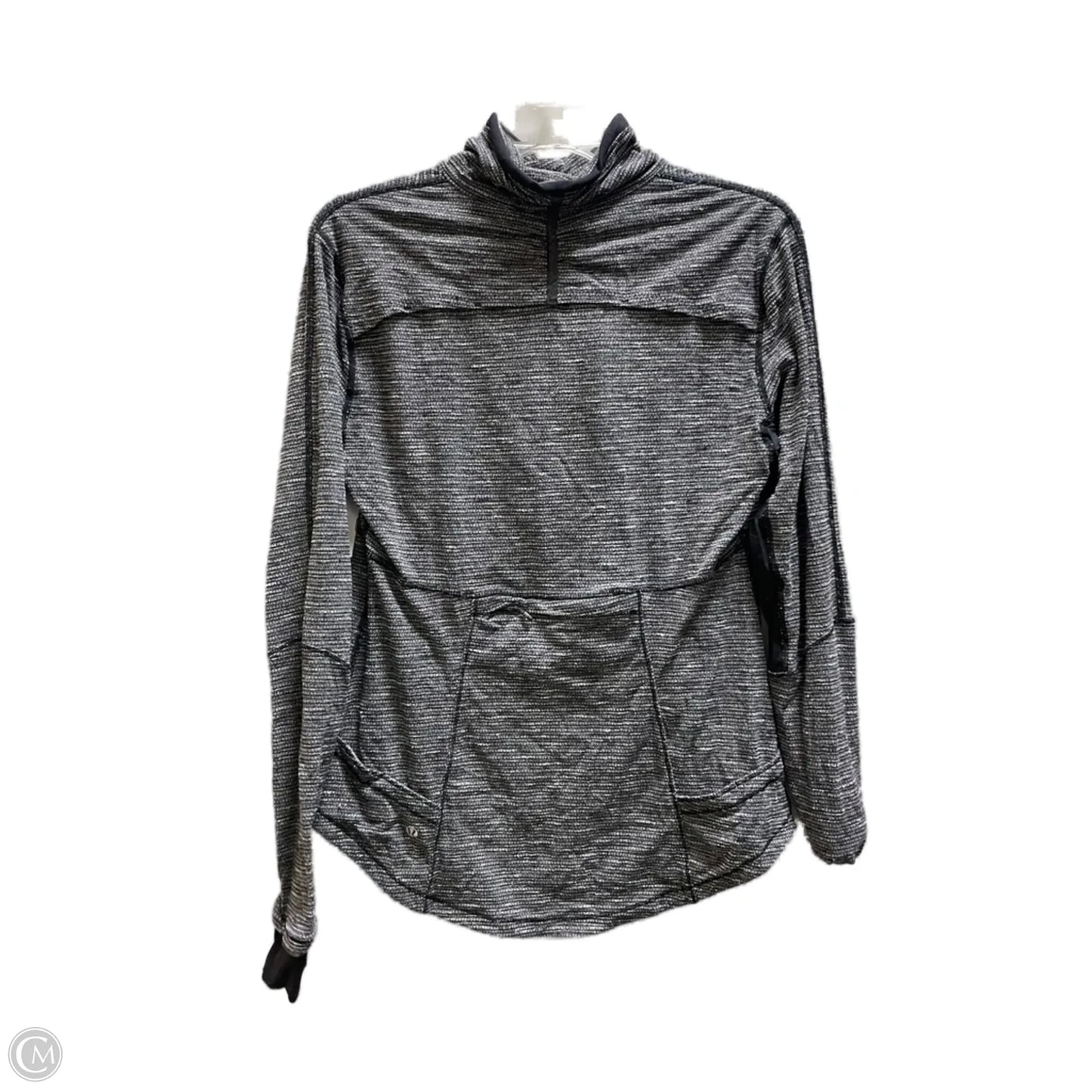 Athletic Top Long Sleeve Collar By Lululemon In Grey, Size: 2