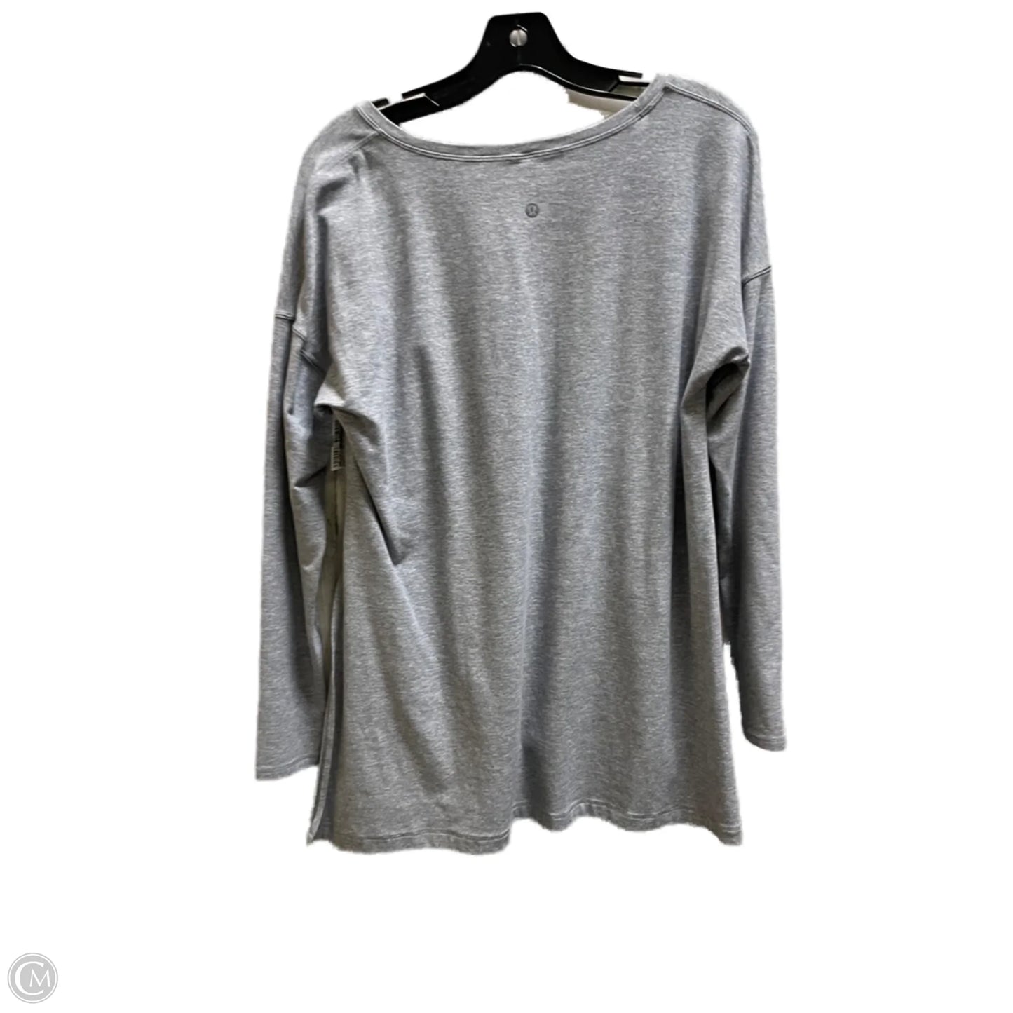 Athletic Top Long Sleeve Collar By Lululemon In Grey, Size: 12