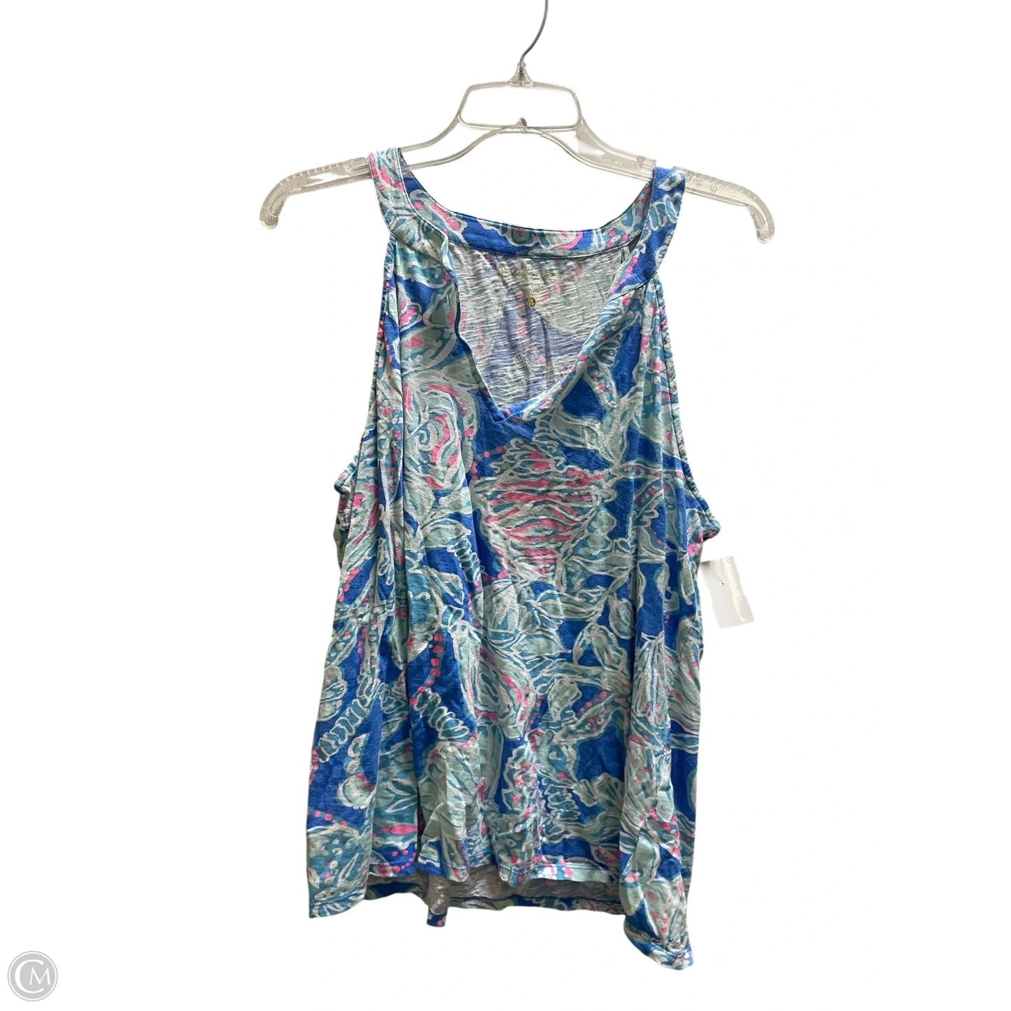 Top Sleeveless Designer By Lilly Pulitzer In Blue, Size: Xl