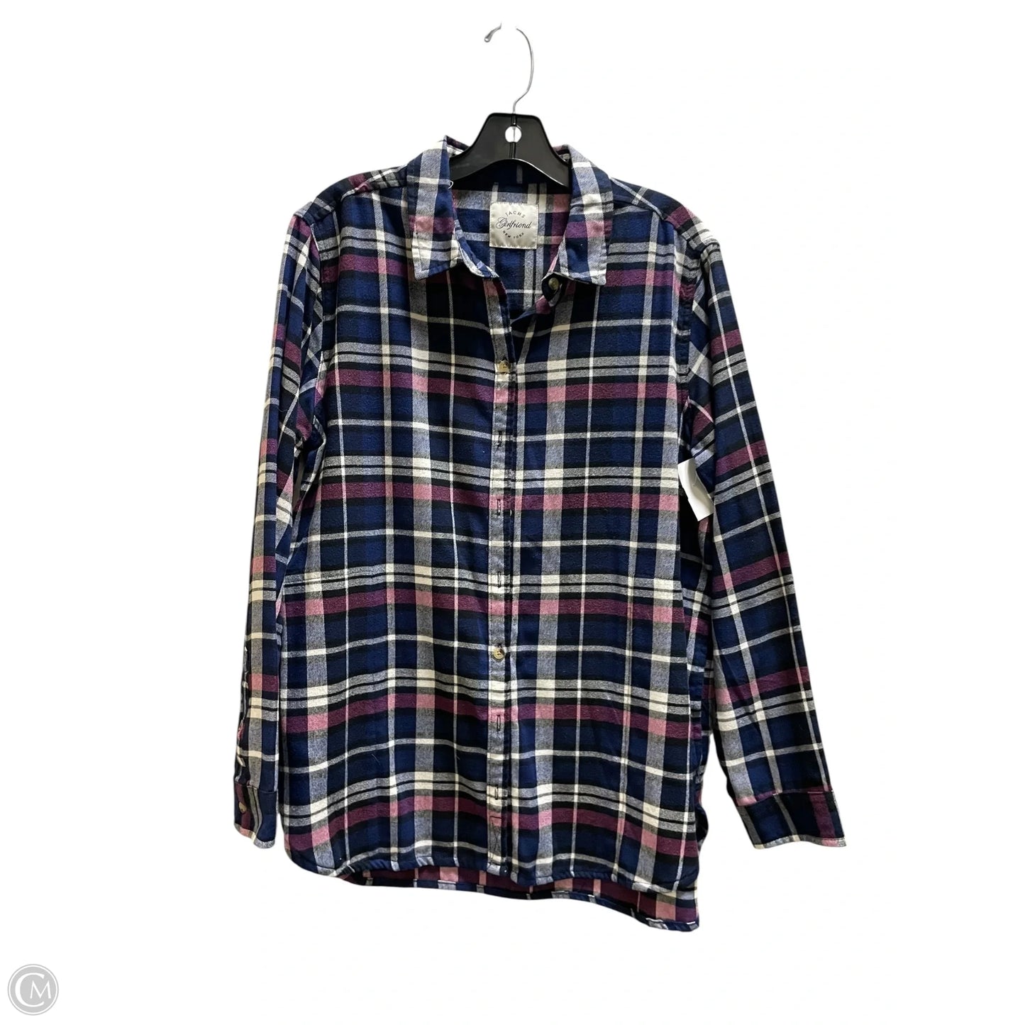 Top Long Sleeve By Jachs Girlfirend In Plaid Pattern, Size: L