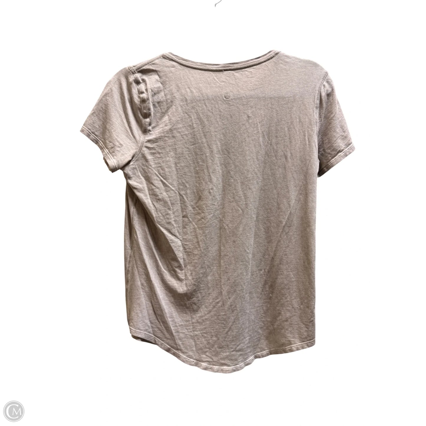 Athletic Top Short Sleeve By Lululemon In Tan, Size: 4