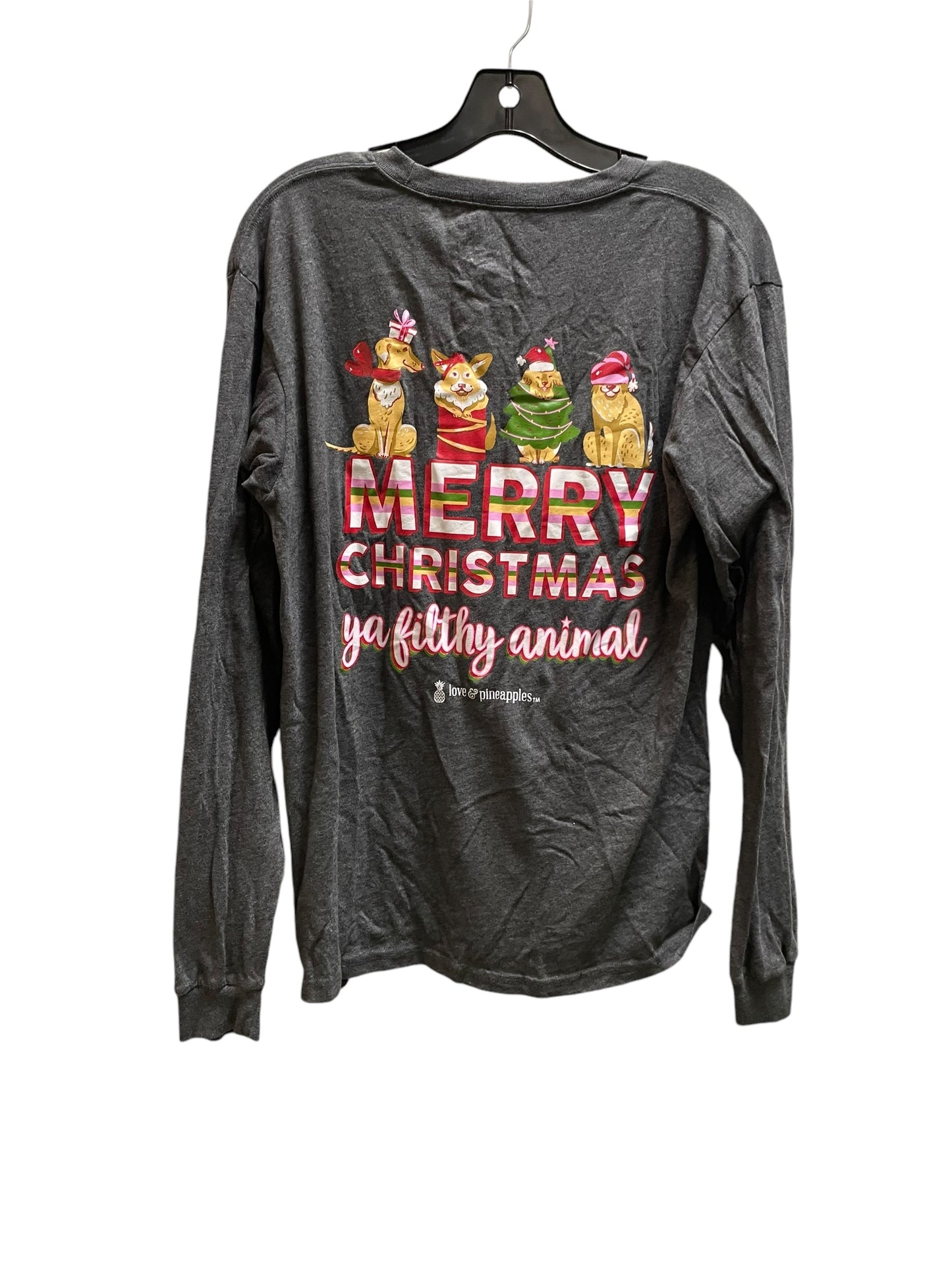 Top Long Sleeve By Clothes Mentor In Grey, Size: M