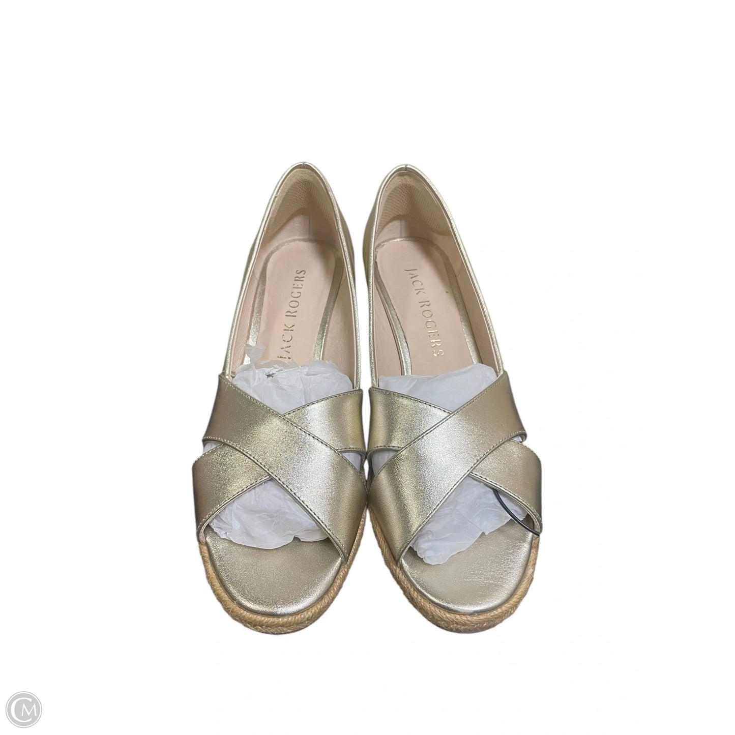 Shoes Heels Wedge By Jack Rogers In Gold, Size: 8