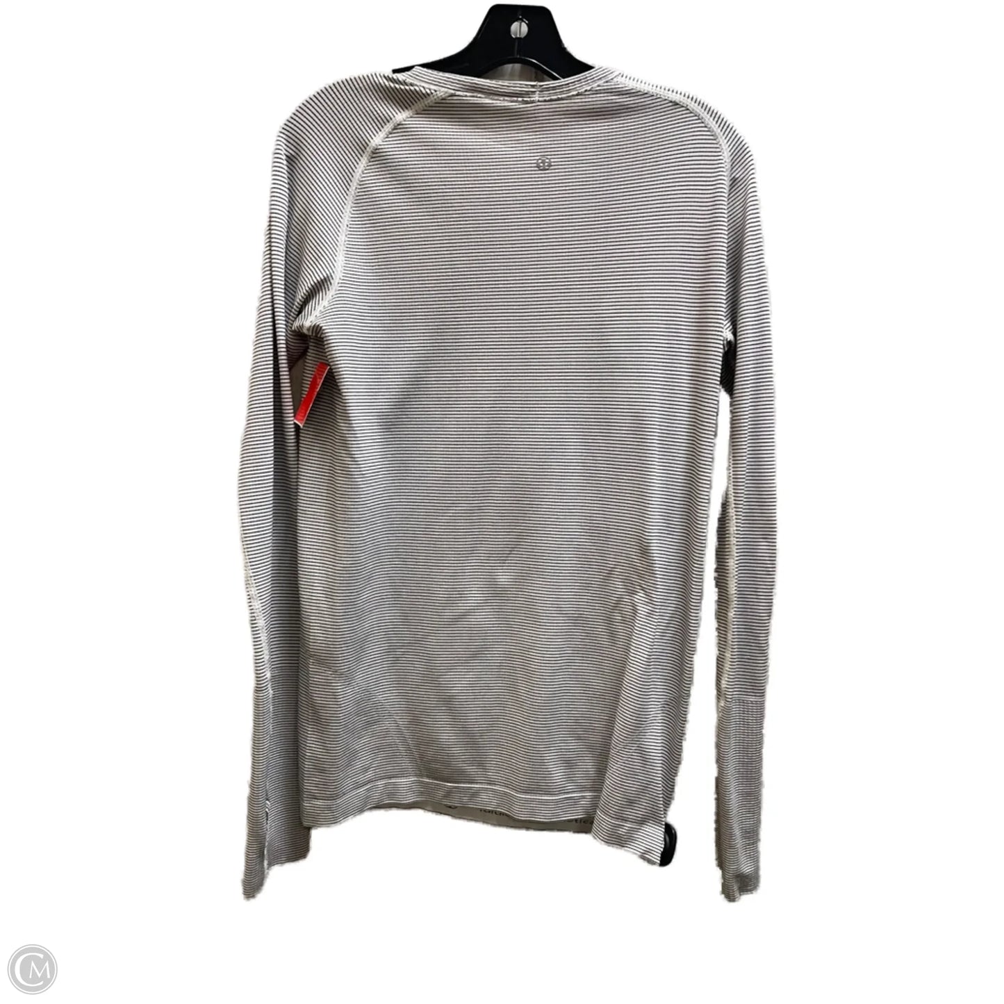 Athletic Top Long Sleeve Crewneck By Lululemon In Striped Pattern, Size: 10