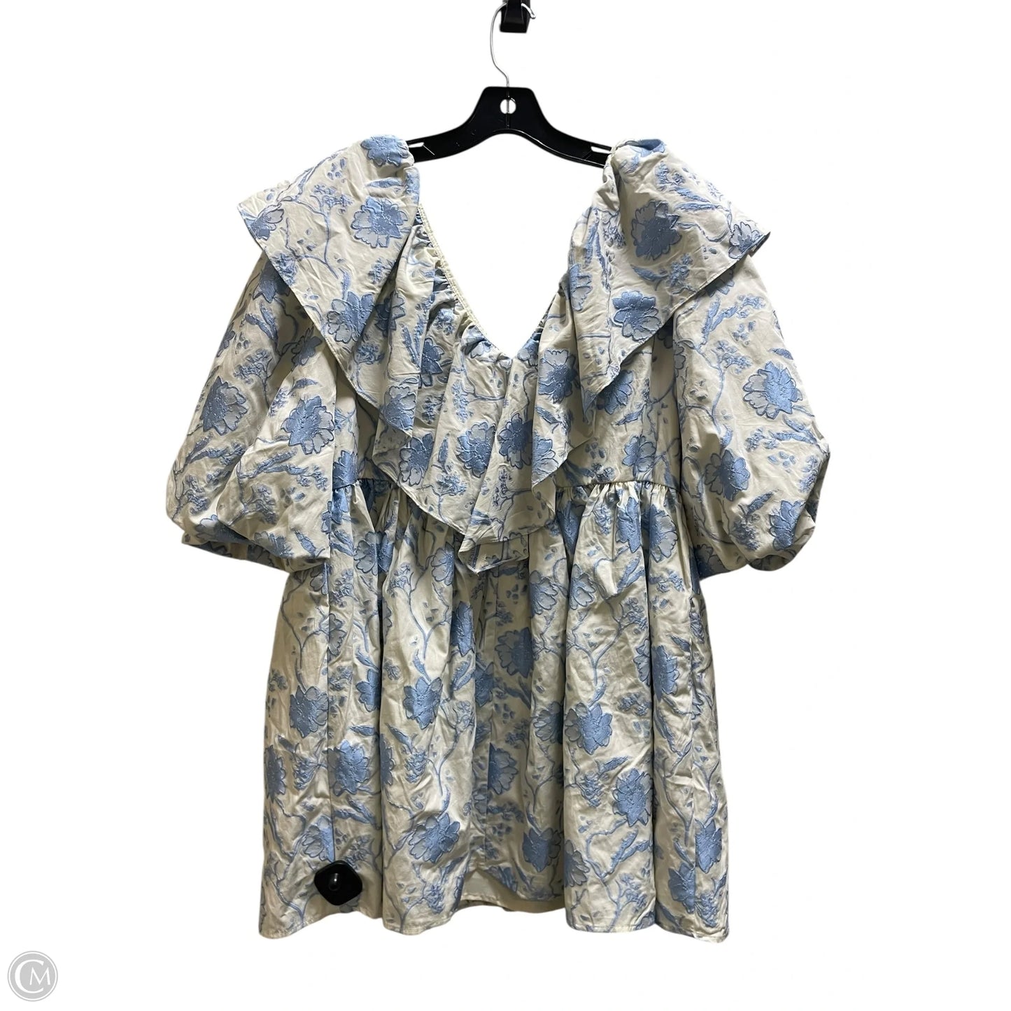 Dress Casual Short By Asos In Blue & Cream, Size: M