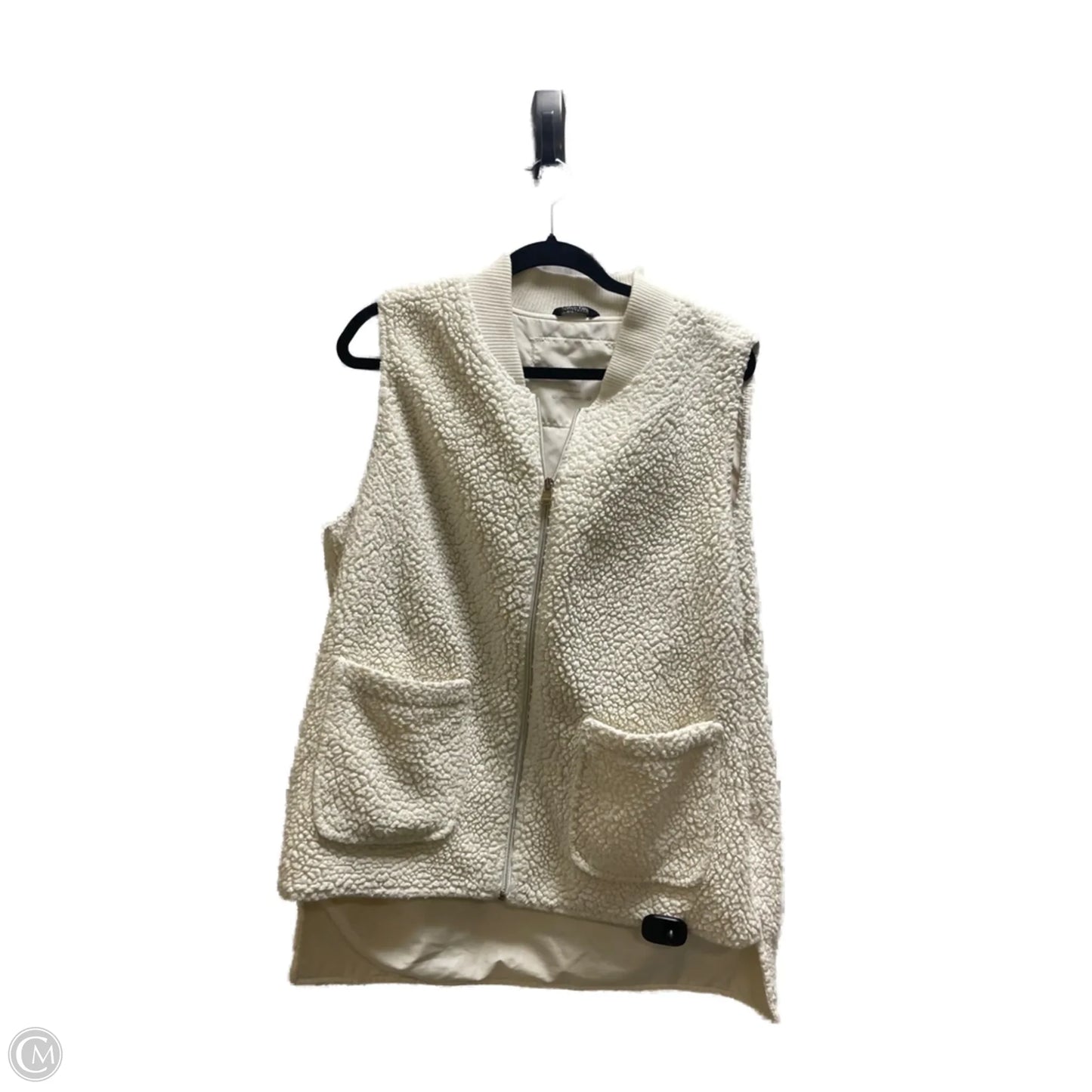 Vest Faux Fur & Sherpa By Calvin Klein In Cream, Size: L