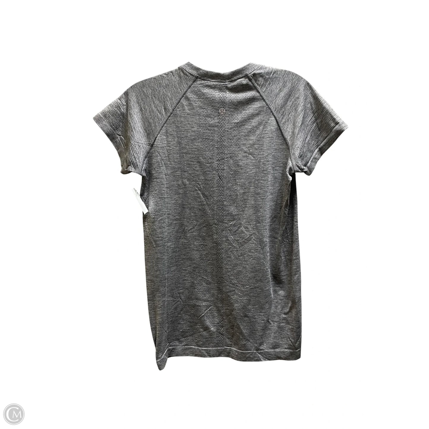 Athletic Top Short Sleeve By Lululemon In Grey, Size: 6
