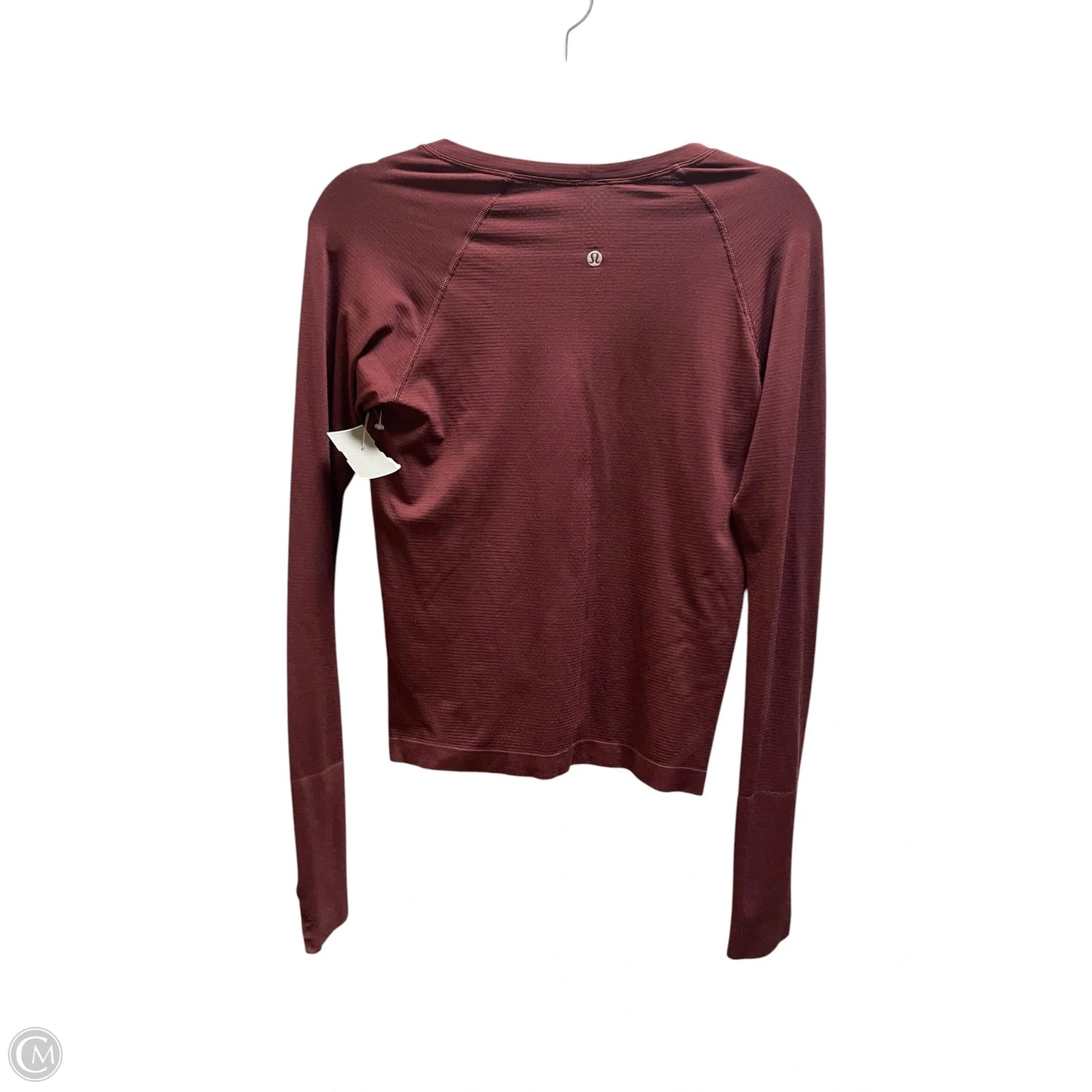 Athletic Top Long Sleeve Collar By Lululemon In Maroon, Size: S