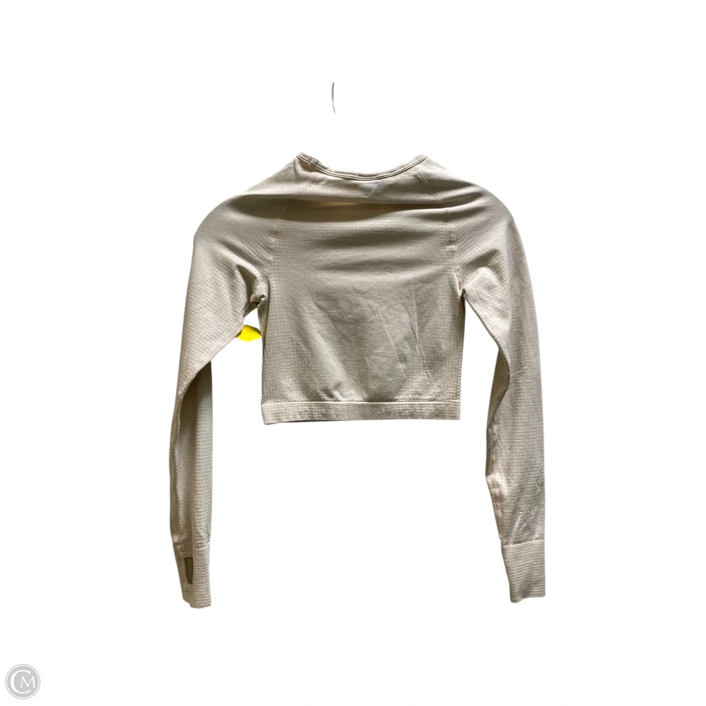 Athletic Top Long Sleeve Crewneck By Gym Shark In Beige, Size: Xs
