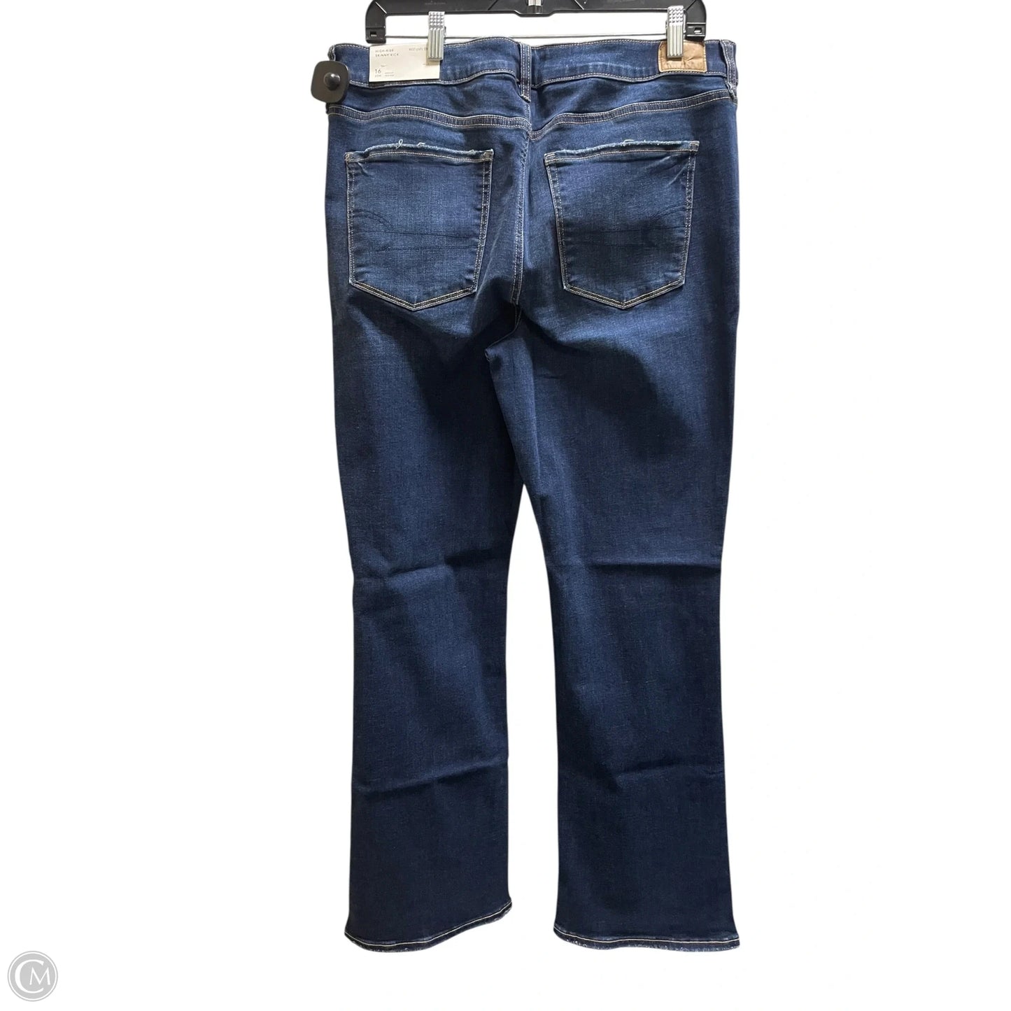 Jeans Skinny By American Eagle In Blue Denim, Size: 16