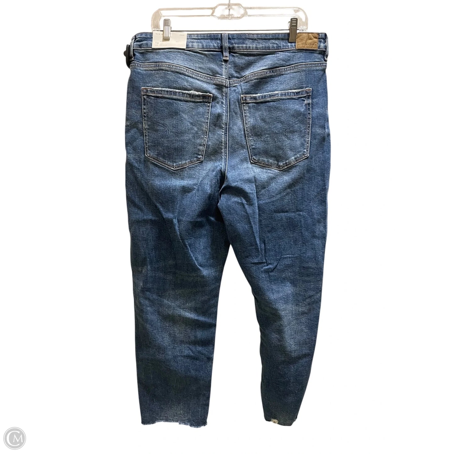 Jeans Straight By American Eagle In Blue Denim, Size: 16