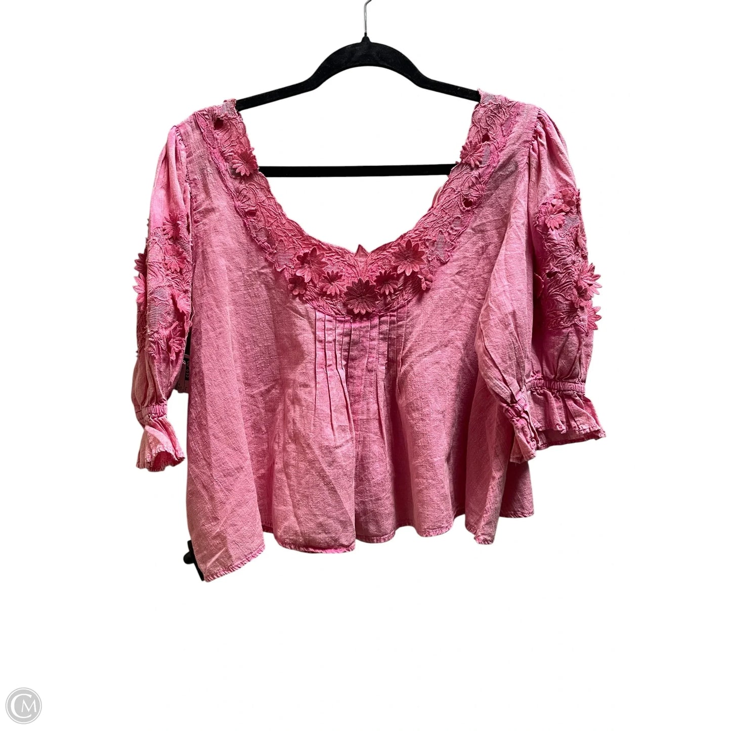 Top Short Sleeve By Free People In Pink, Size: S
