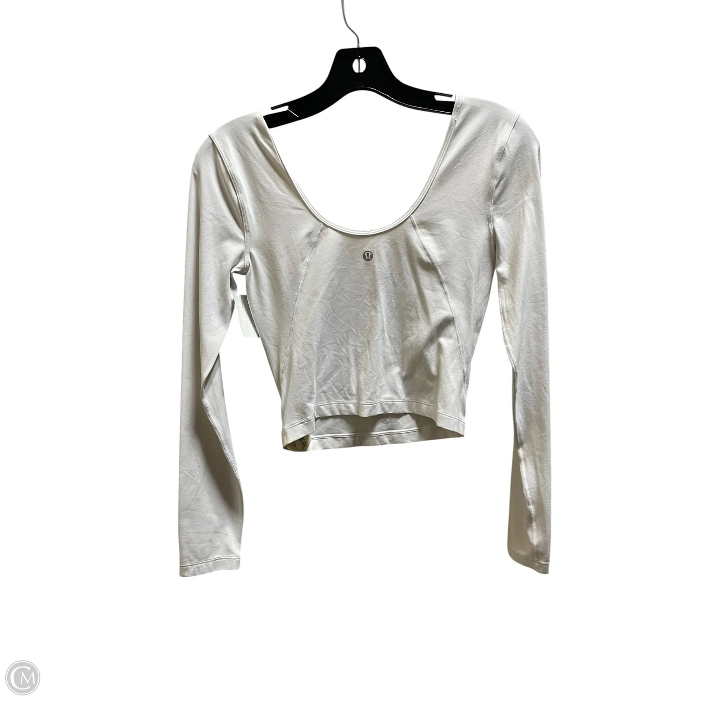 Athletic Top Long Sleeve Crewneck By Lululemon In White, Size: 4