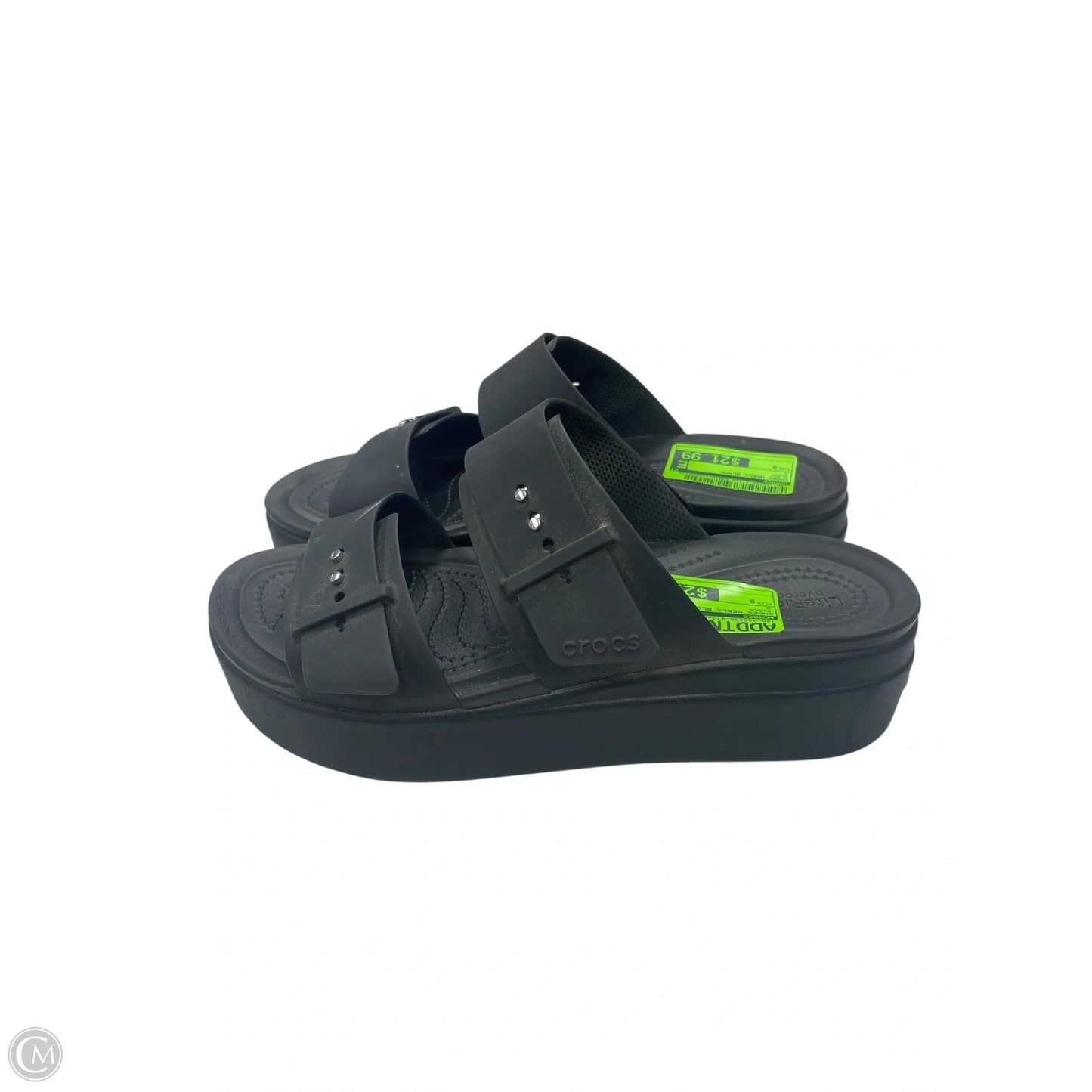 Shoes Heels Block By Crocs In Black, Size: 9