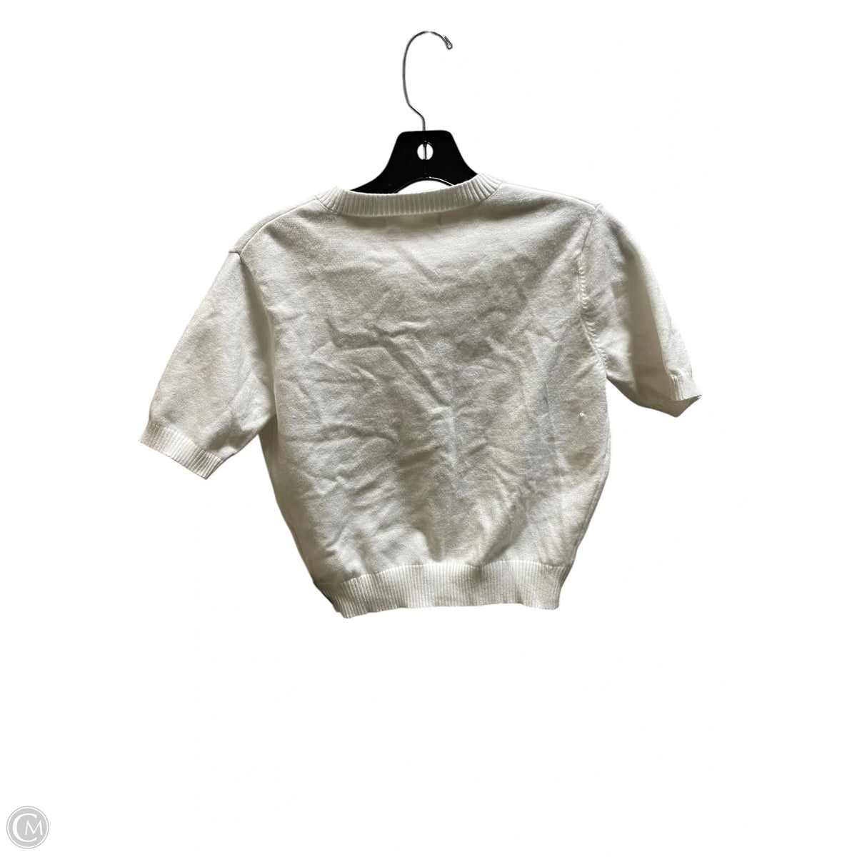Sweater Short Sleeve By Moon And Madison In White, Size: M