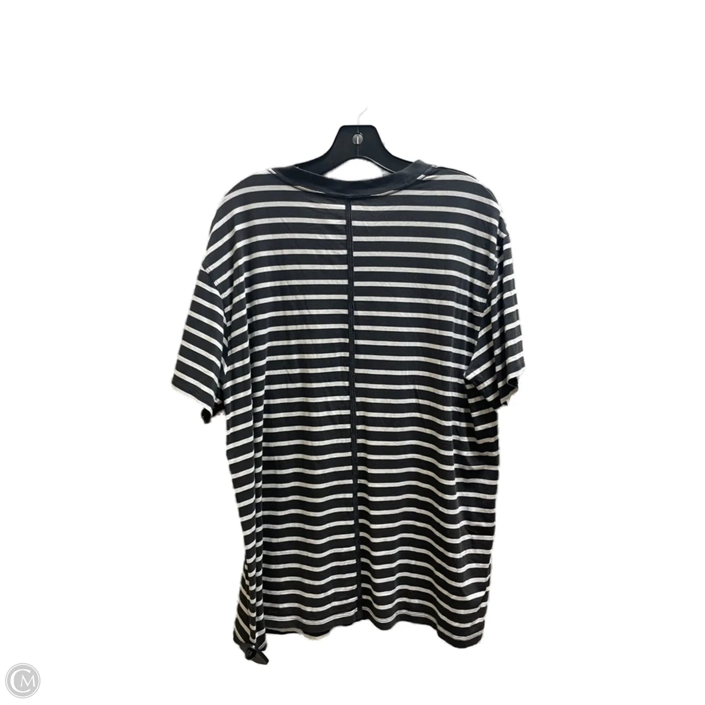 Athletic Top Short Sleeve By Lululemon In Striped Pattern, Size: L