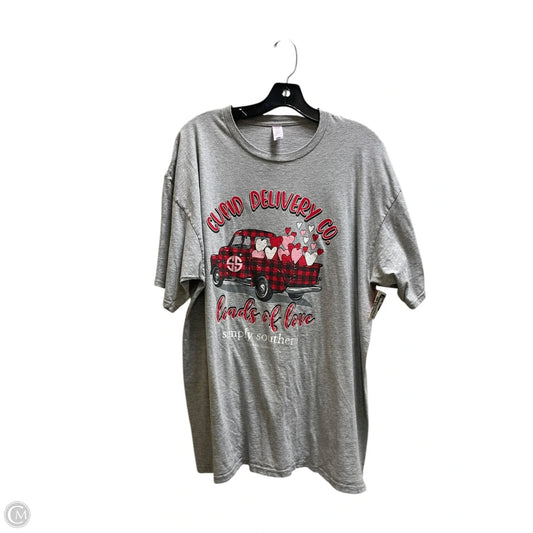 Top Short Sleeve Basic By Simply Southern In Grey, Size: Xl