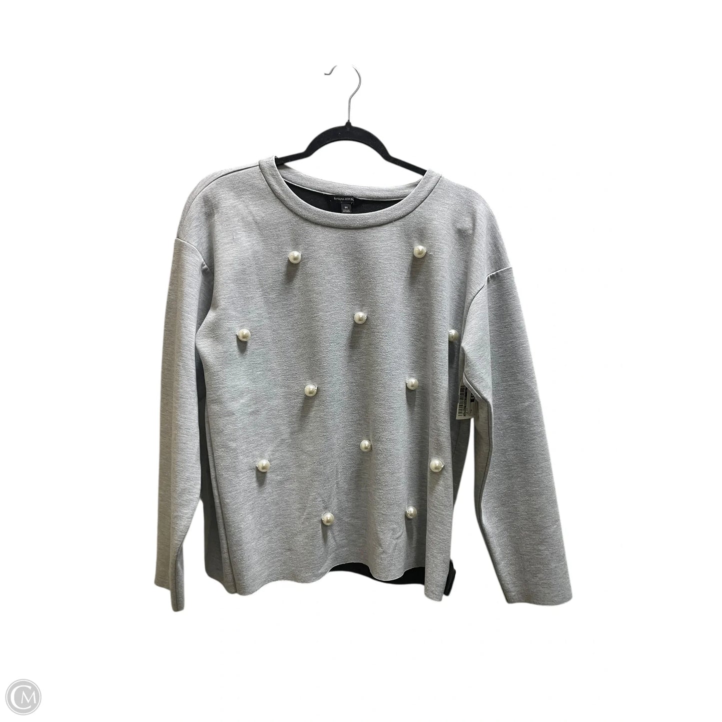 Top Long Sleeve By Banana Republic In Grey, Size: M