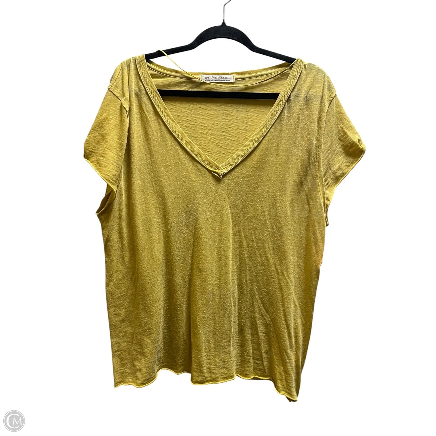 Top Short Sleeve Basic By We The Free In Yellow, Size: M