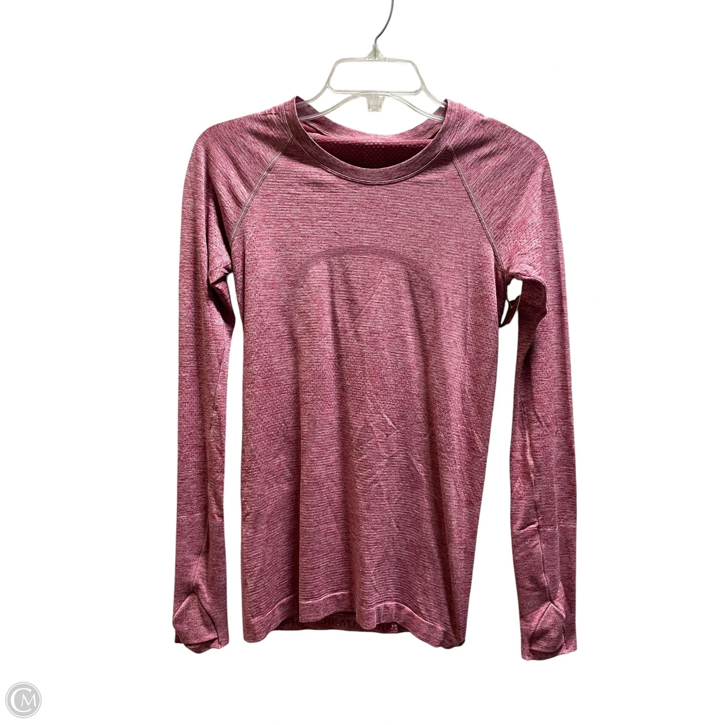 Athletic Top Long Sleeve Collar By Lululemon In Pink, Size: M