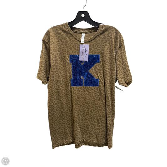 Top Short Sleeve Basic By Clothes Mentor In Animal Print, Size: L