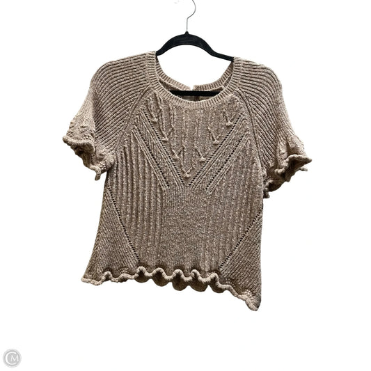 Top Short Sleeve By Anthropologie In Tan, Size: S