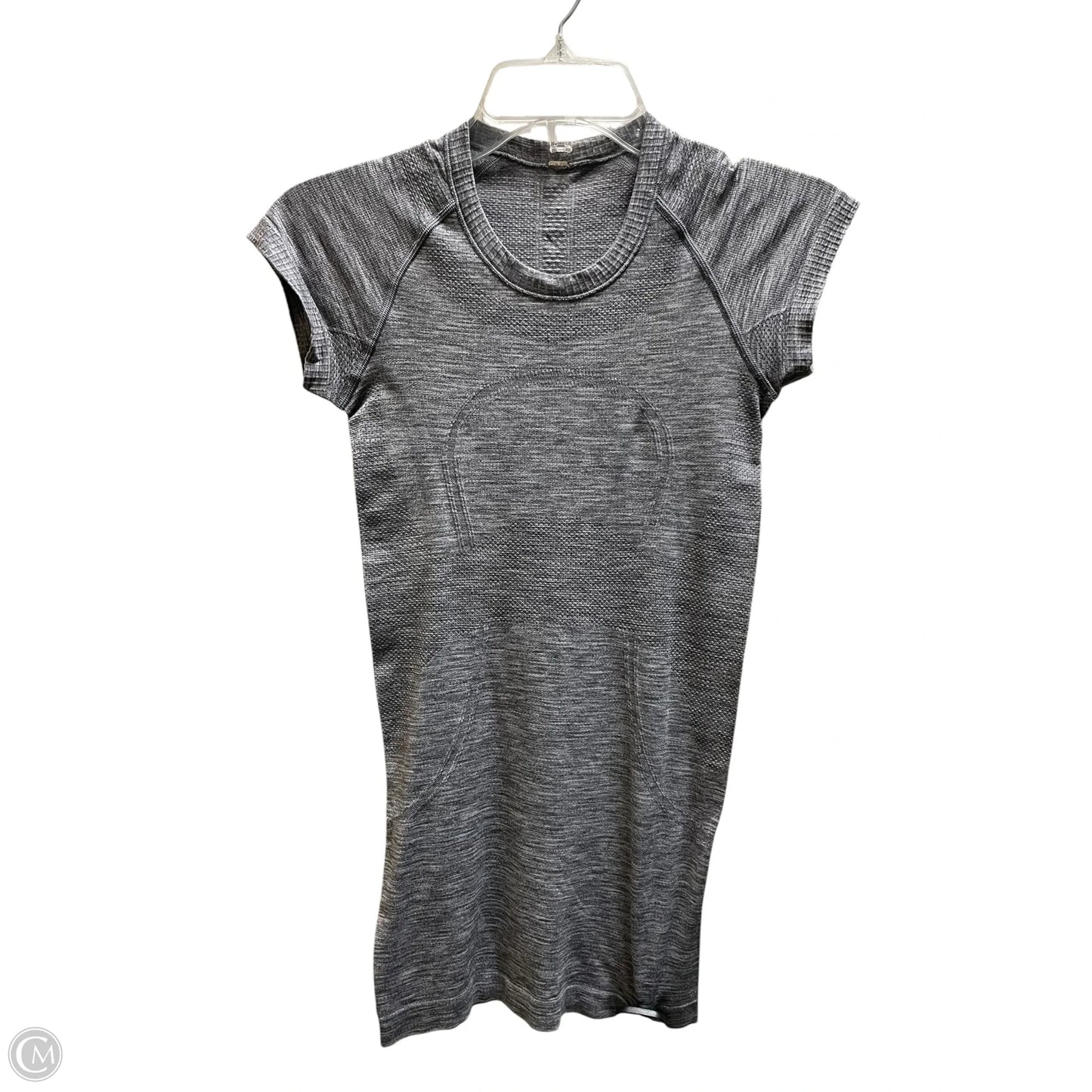 Athletic Top Short Sleeve By Lululemon In Grey, Size: 2