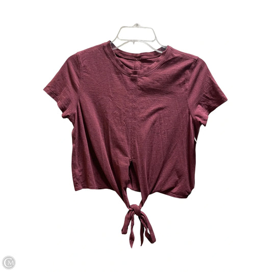 Athletic Top Short Sleeve By Lululemon In Maroon, Size: S