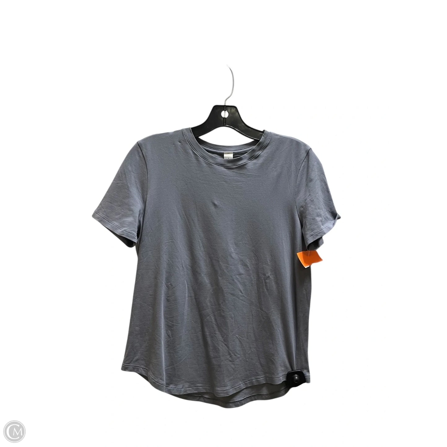 Athletic Top Short Sleeve By Lululemon In Grey, Size: 4