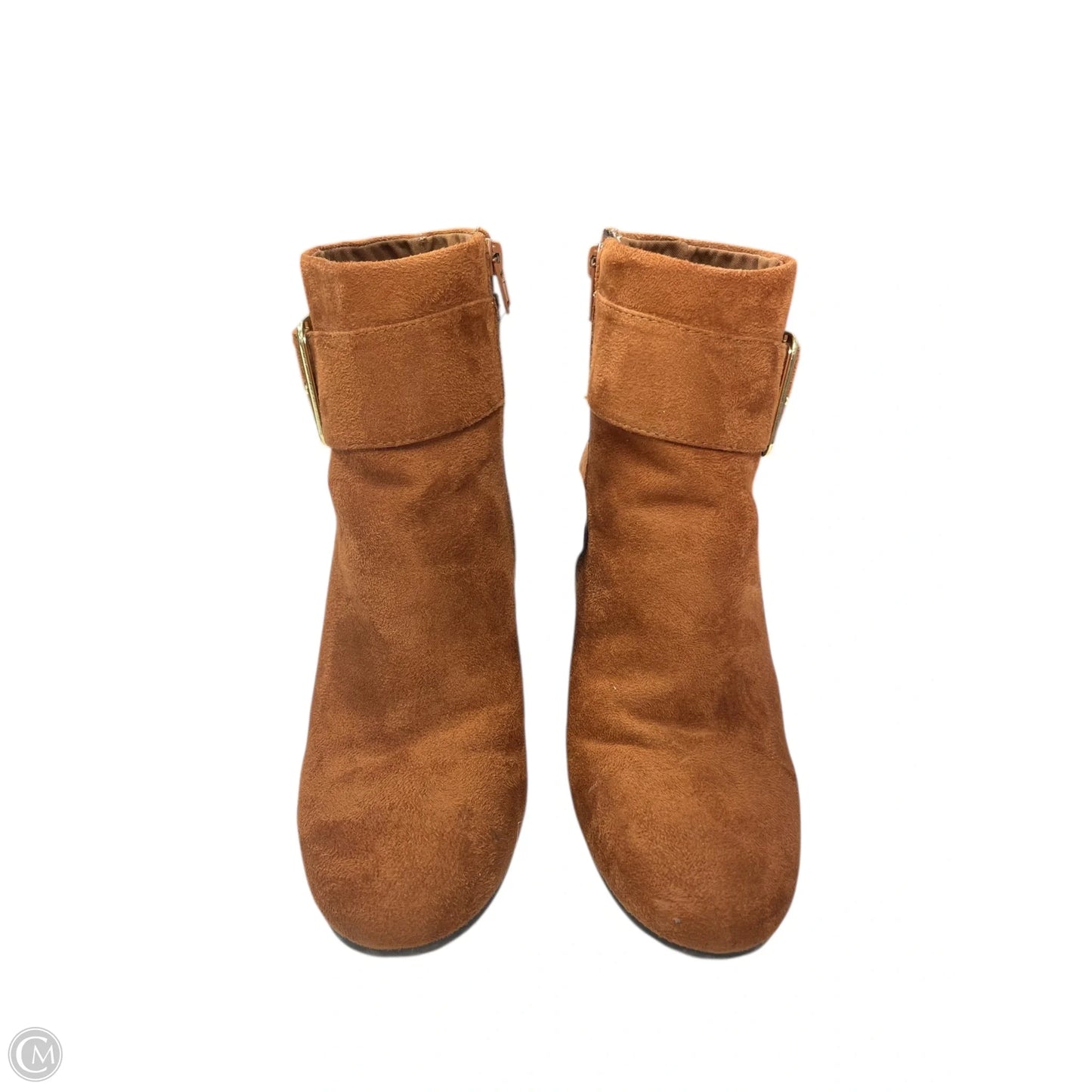 Boots Ankle Heels By Qupid In Brown, Size: 6