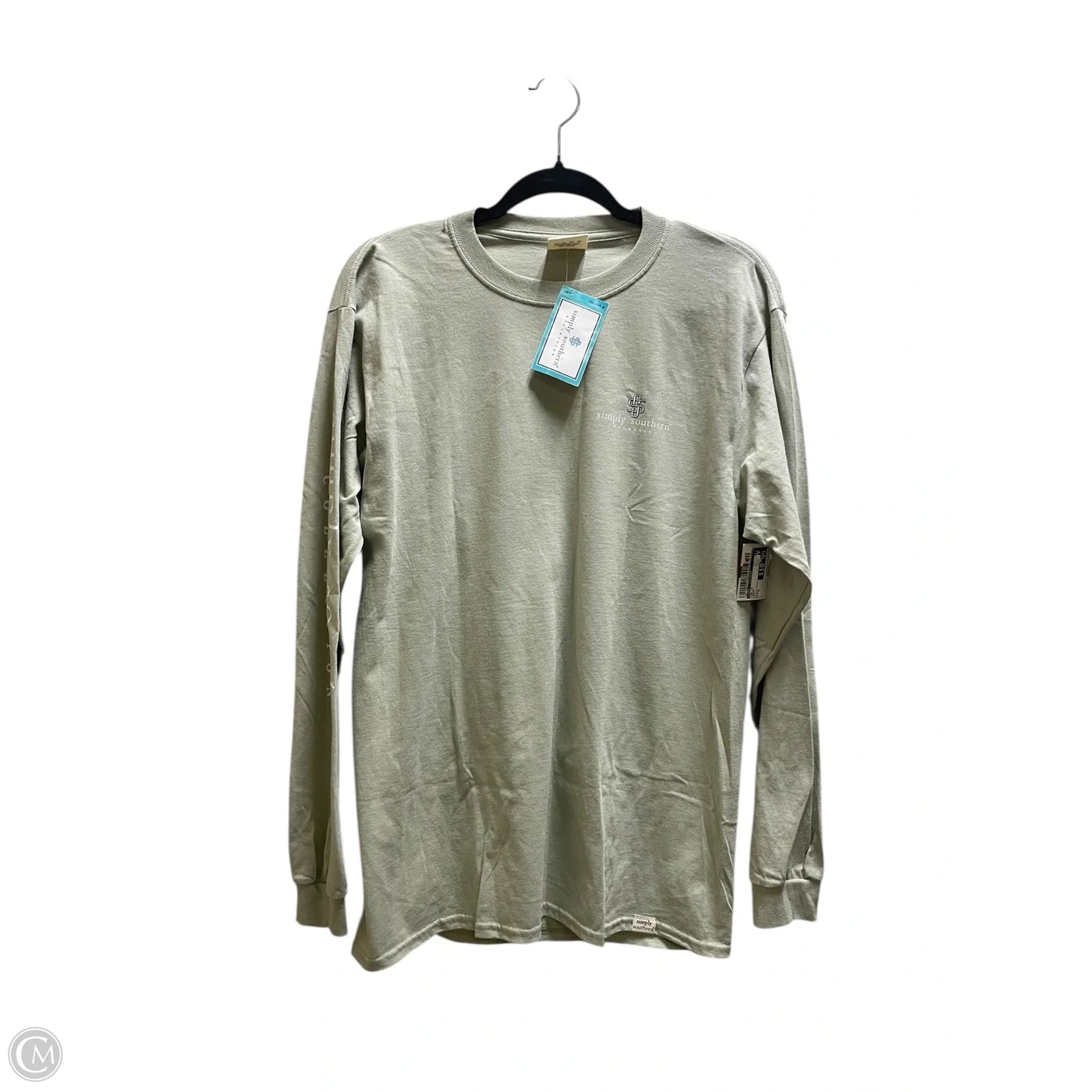 Top Long Sleeve By Simply Southern In Green, Size: M