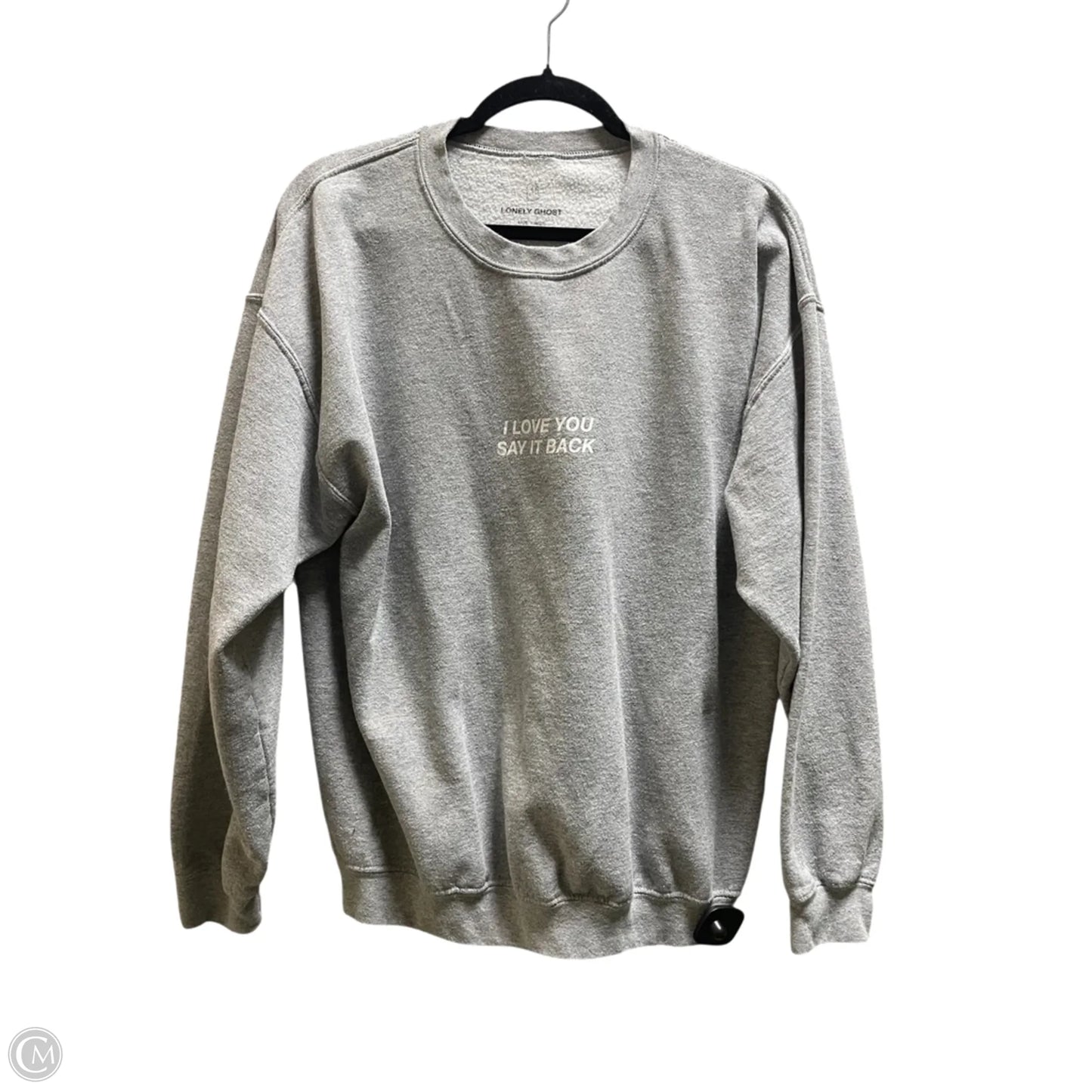 Sweatshirt Crewneck By Clothes Mentor In Grey, Size: L