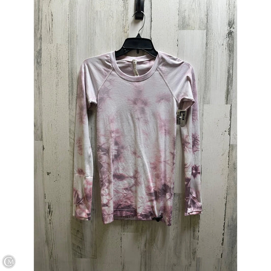 Athletic Top Long Sleeve Collar By Lululemon In Pink, Size: 4