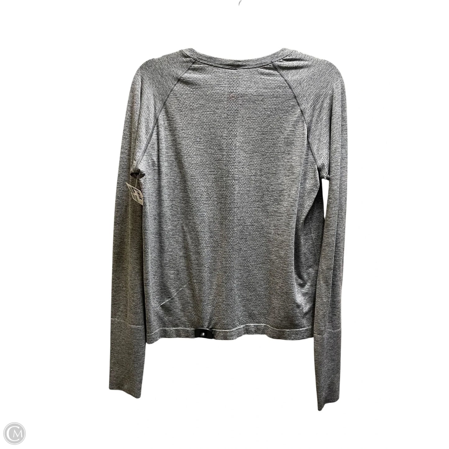 Athletic Top Long Sleeve Collar By Lululemon In Grey, Size: 12