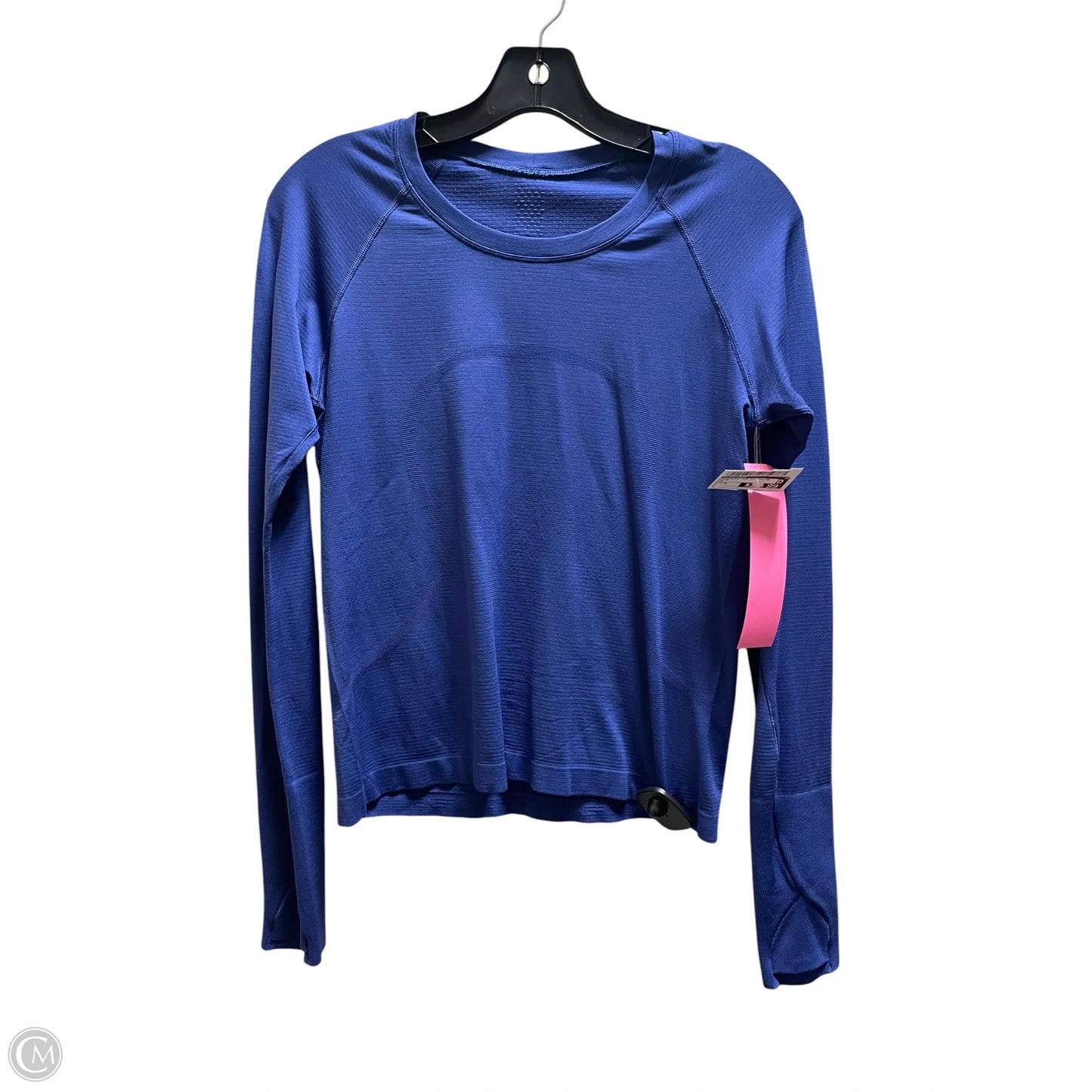 Athletic Top Long Sleeve Collar By Lululemon In Blue, Size: 8