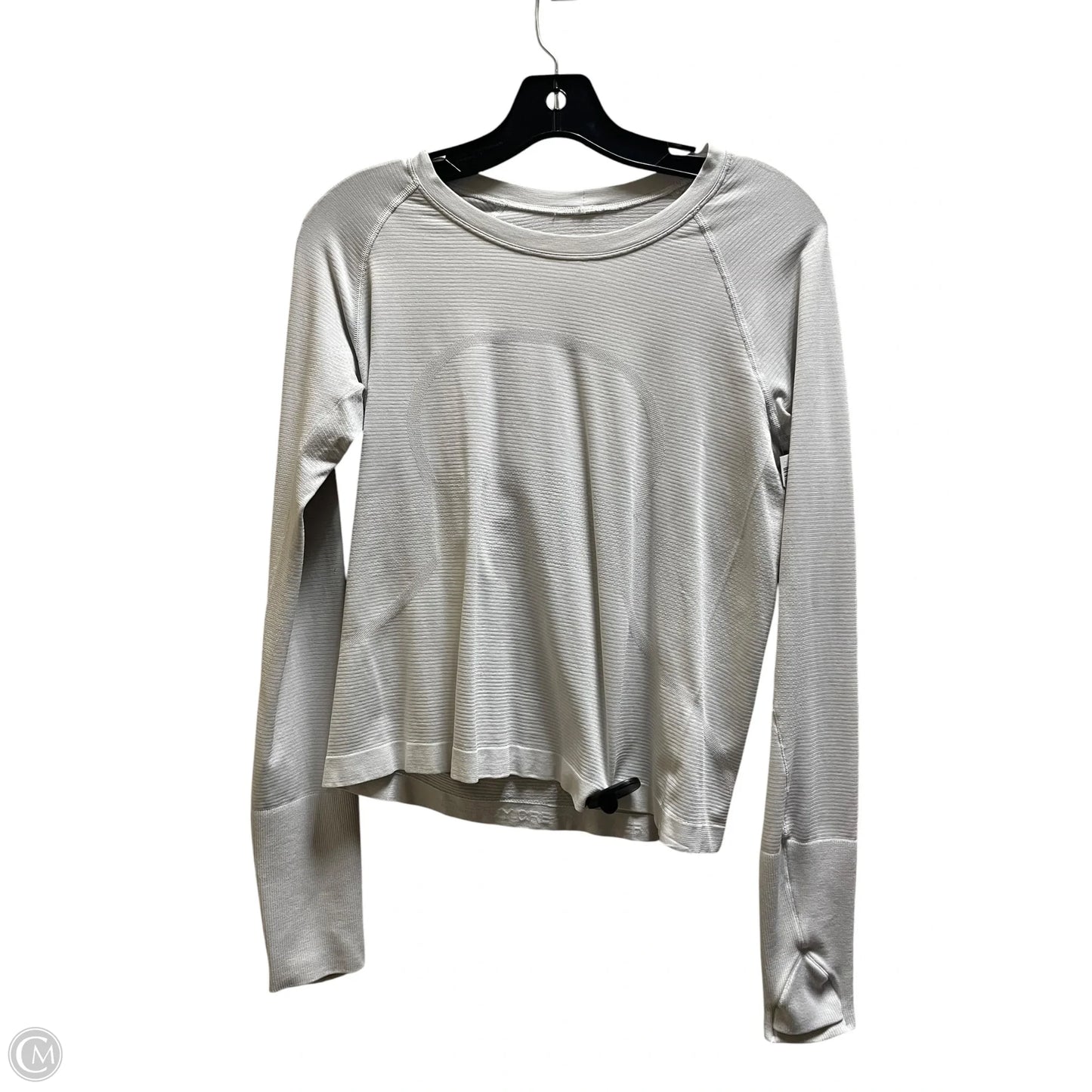 Athletic Top Long Sleeve Collar By Lululemon In Grey, Size: 8