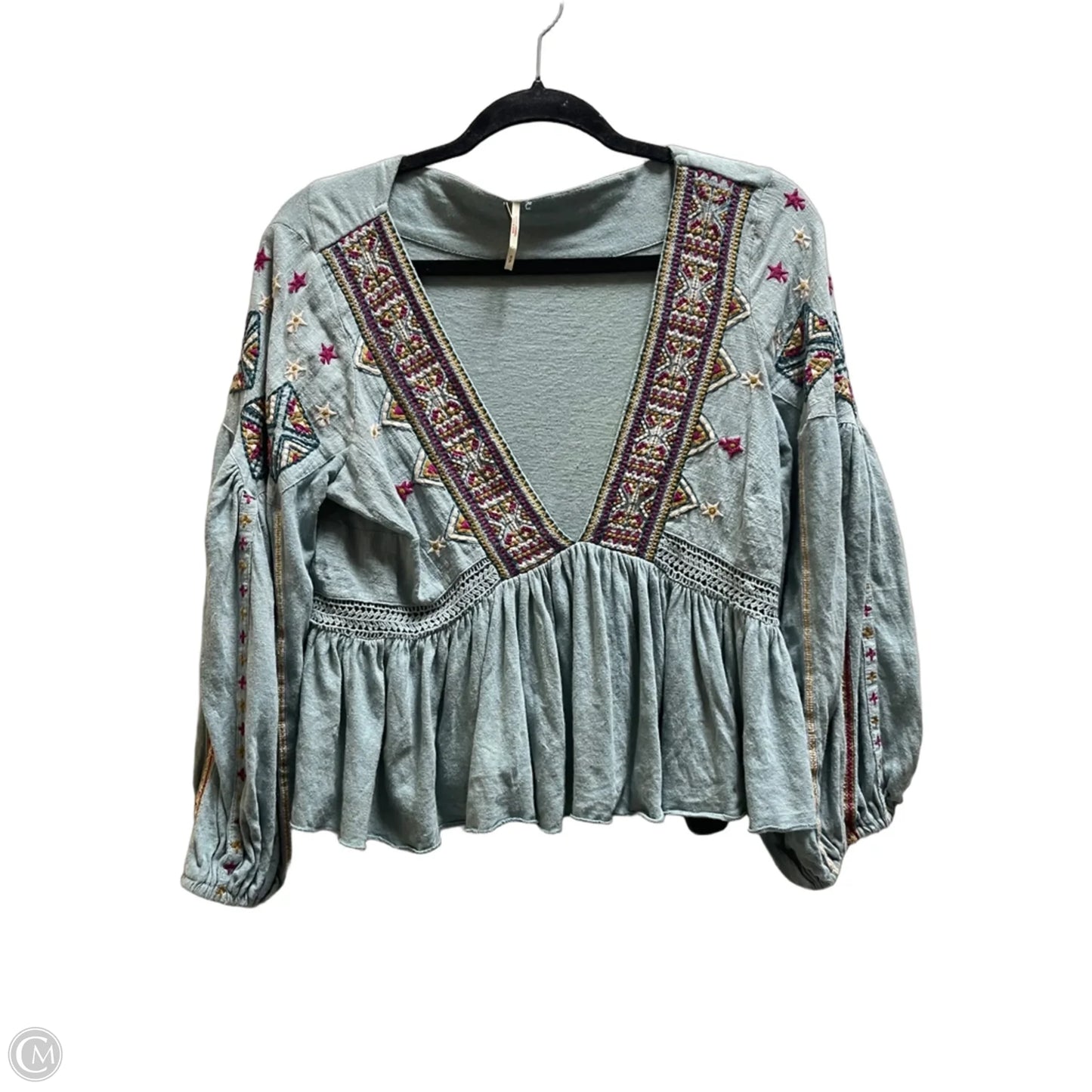 Top Long Sleeve By Free People In Blue, Size: S
