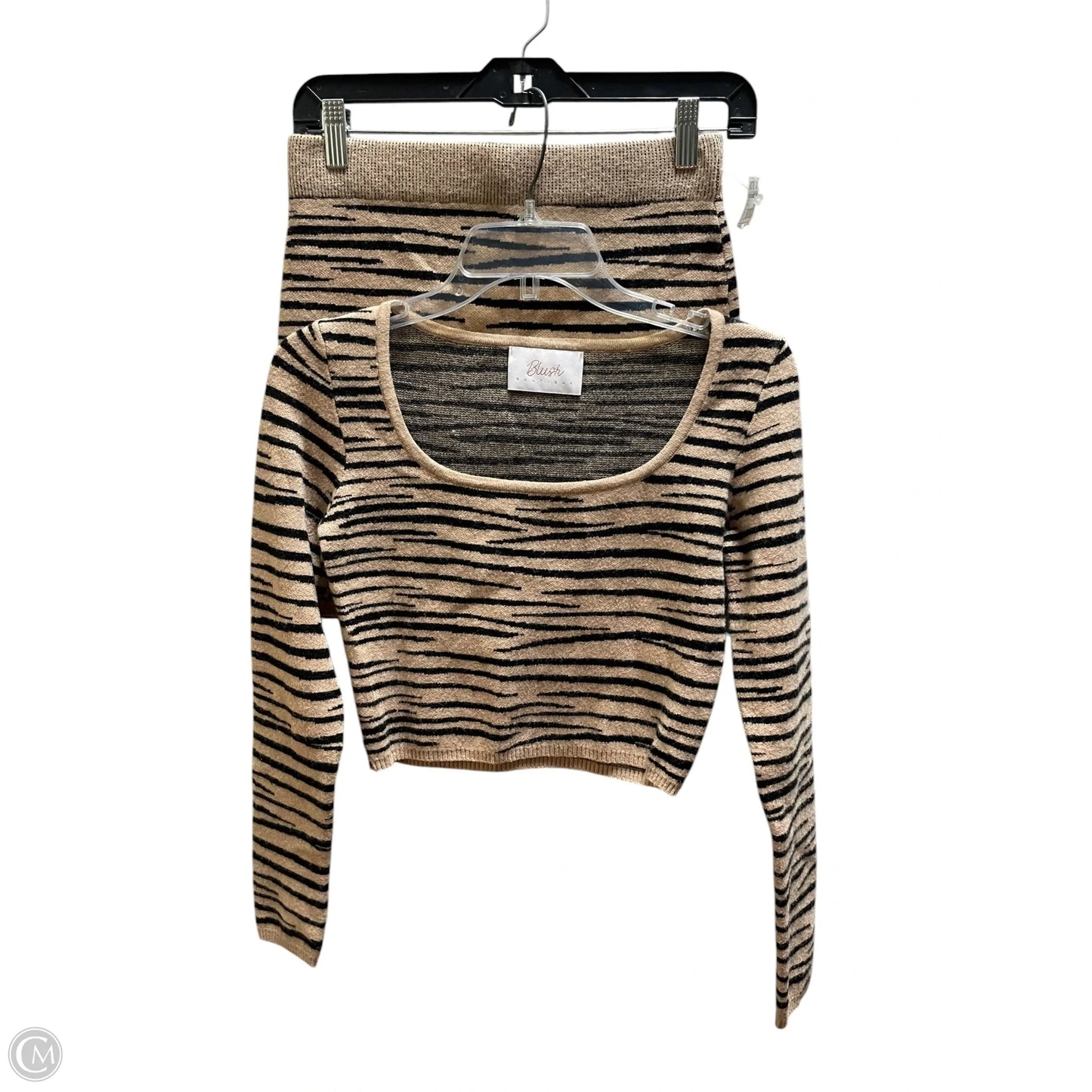 Top 2pc Long Sleeve By Blush In Animal Print, Size: S